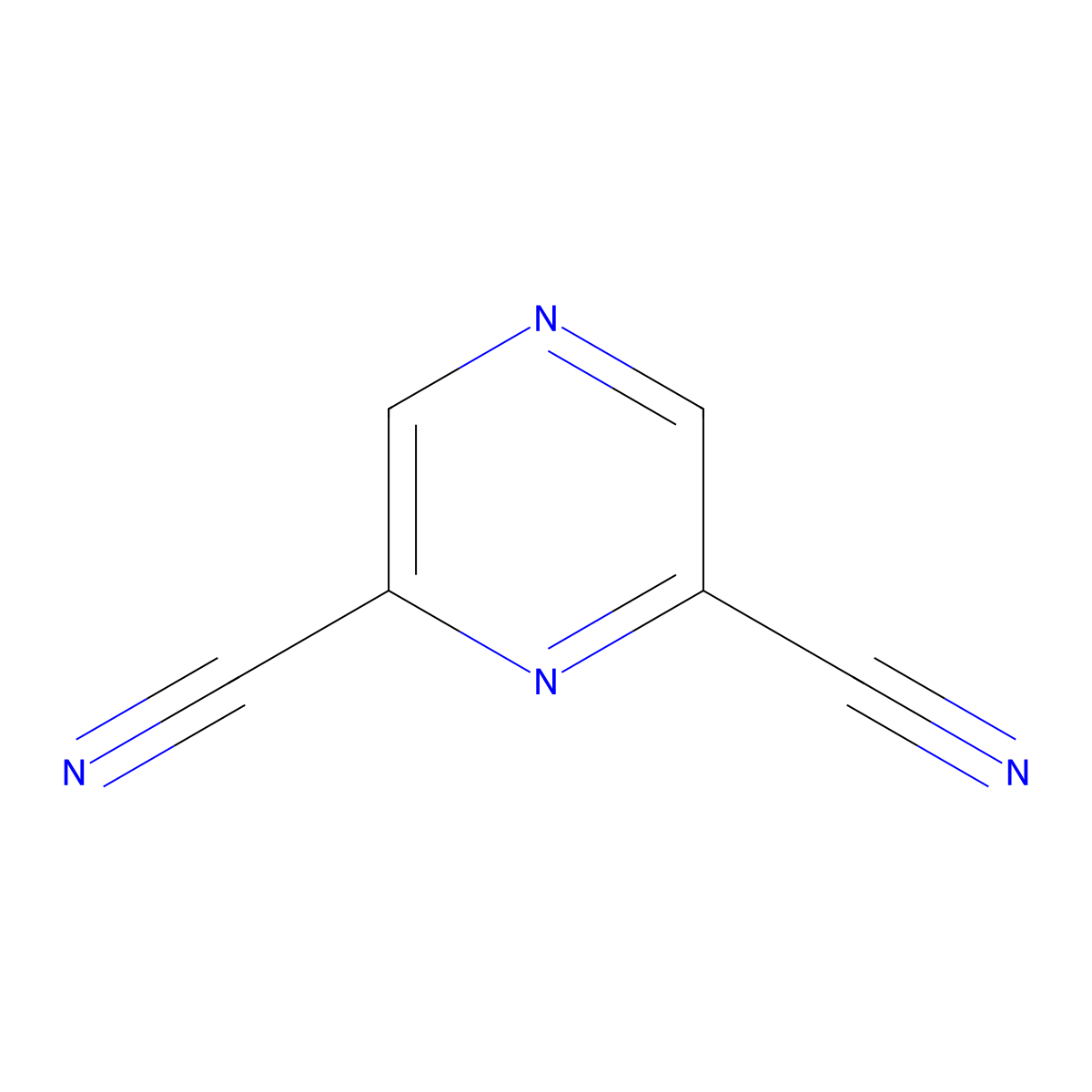 Pyrazine-2,6-dicarbonitrile molecular structure, CAS 70911-23-8
