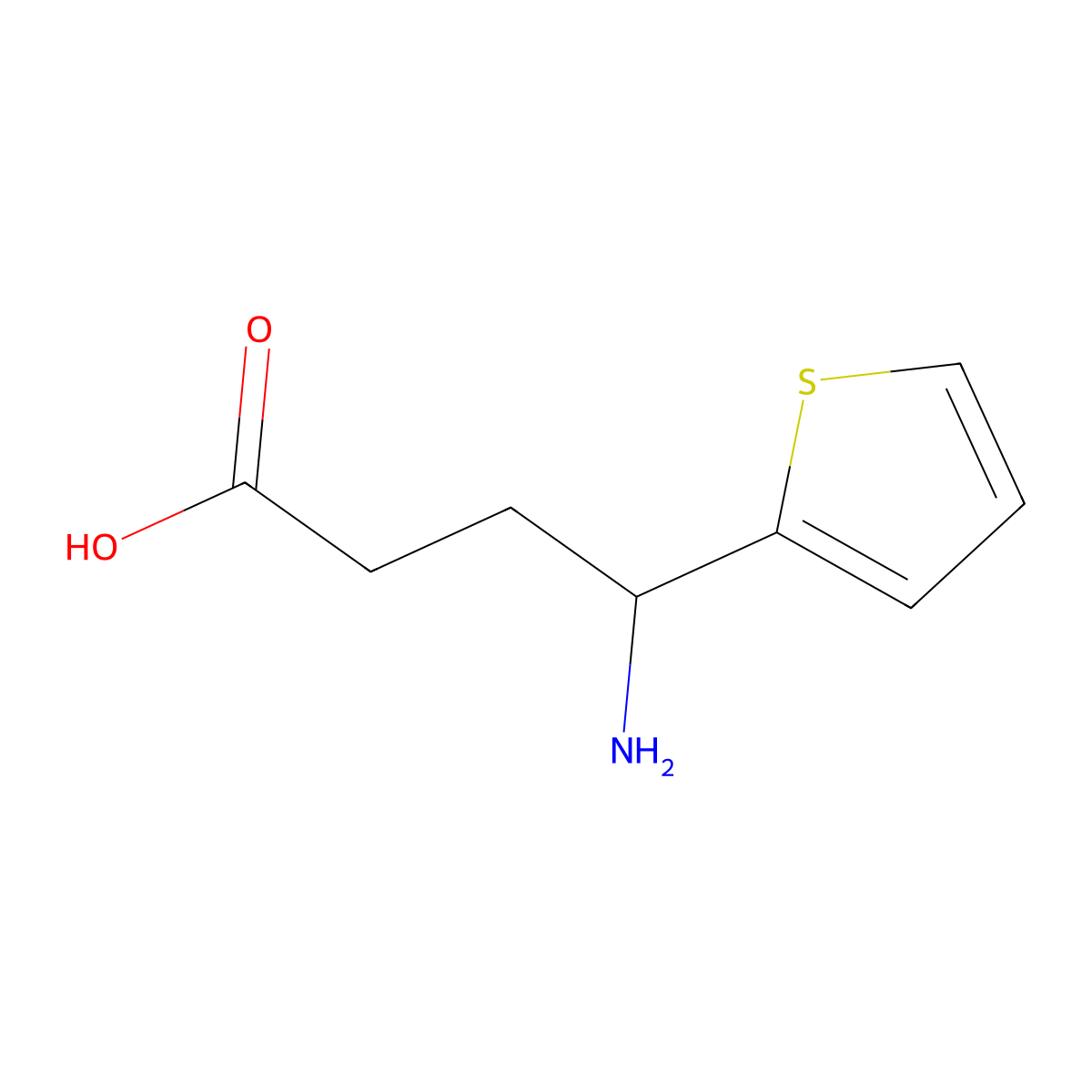 4-Amino-4-(thiophen-2-yl)butanoic acid molecular structure, CAS 70921-24-3