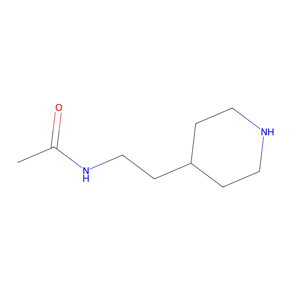 N-(2-(4-Piperidinyl)ethyl)acetamide molecular structure, CAS 70922-35-9