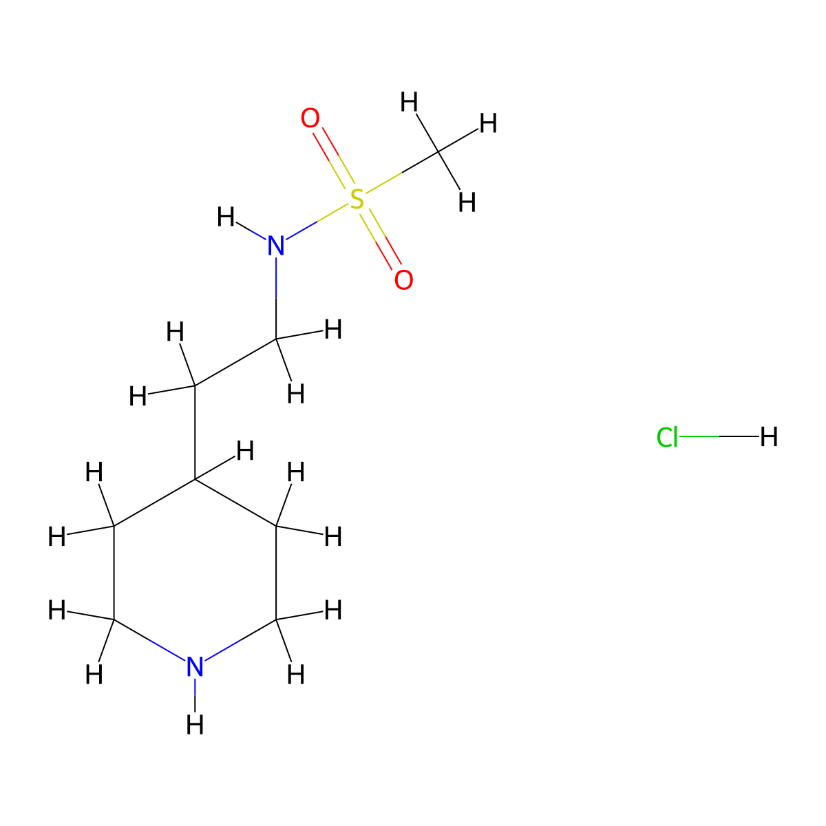 N-(2-Piperidin-4-ylethyl)methanesulfonamide hydrochloride molecular structure, CAS 70922-37-1
