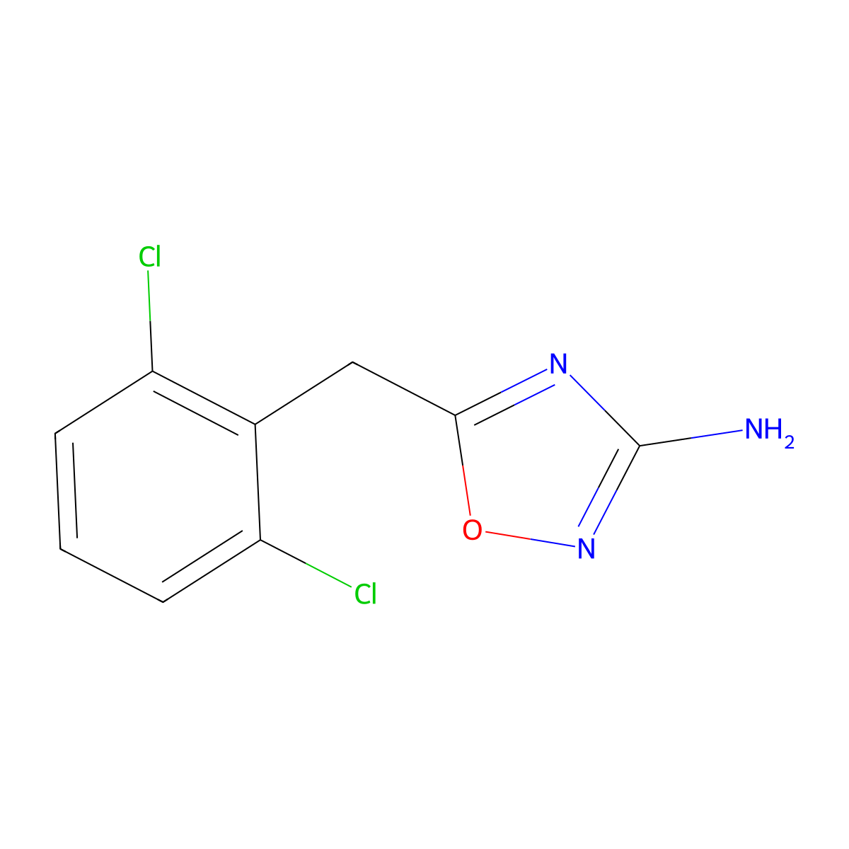 1,2,4-Oxadiazol-3-amine, 5-((2,6-dichlorophenyl)methyl)- molecular structure, CAS 70925-95-0