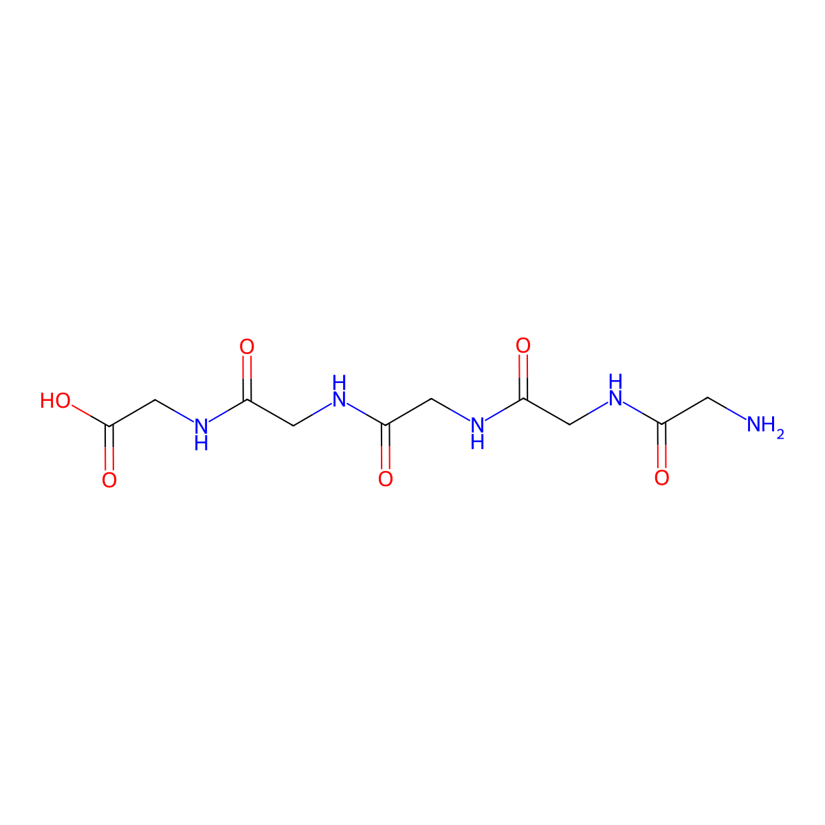 Pentaglycine molecular structure, CAS 7093-67-6