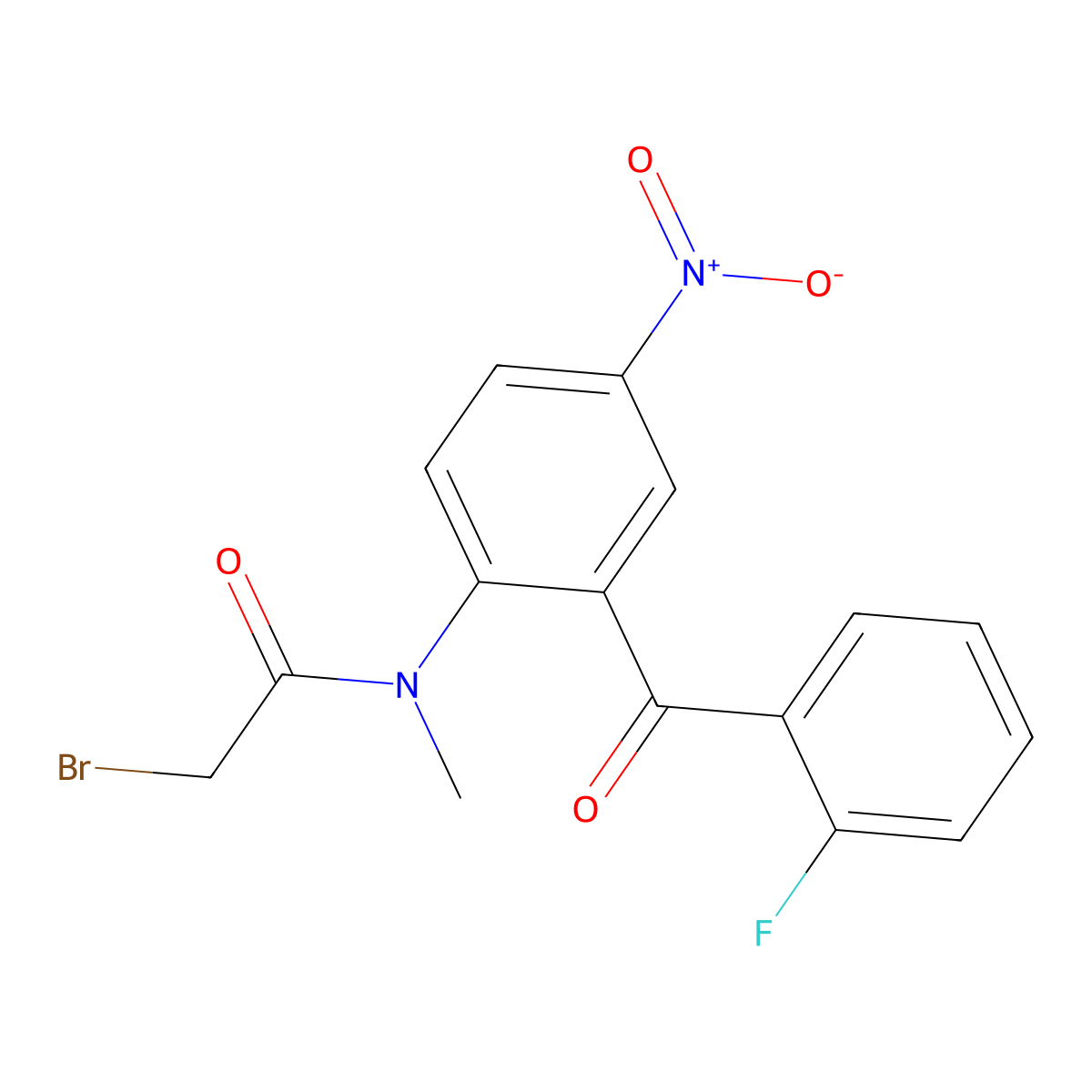 2-Bromo-N-[2-(2-fluorobenzoyl)-4-nitrophenyl]-N-methylacetamide molecular structure, CAS 70931-08-7