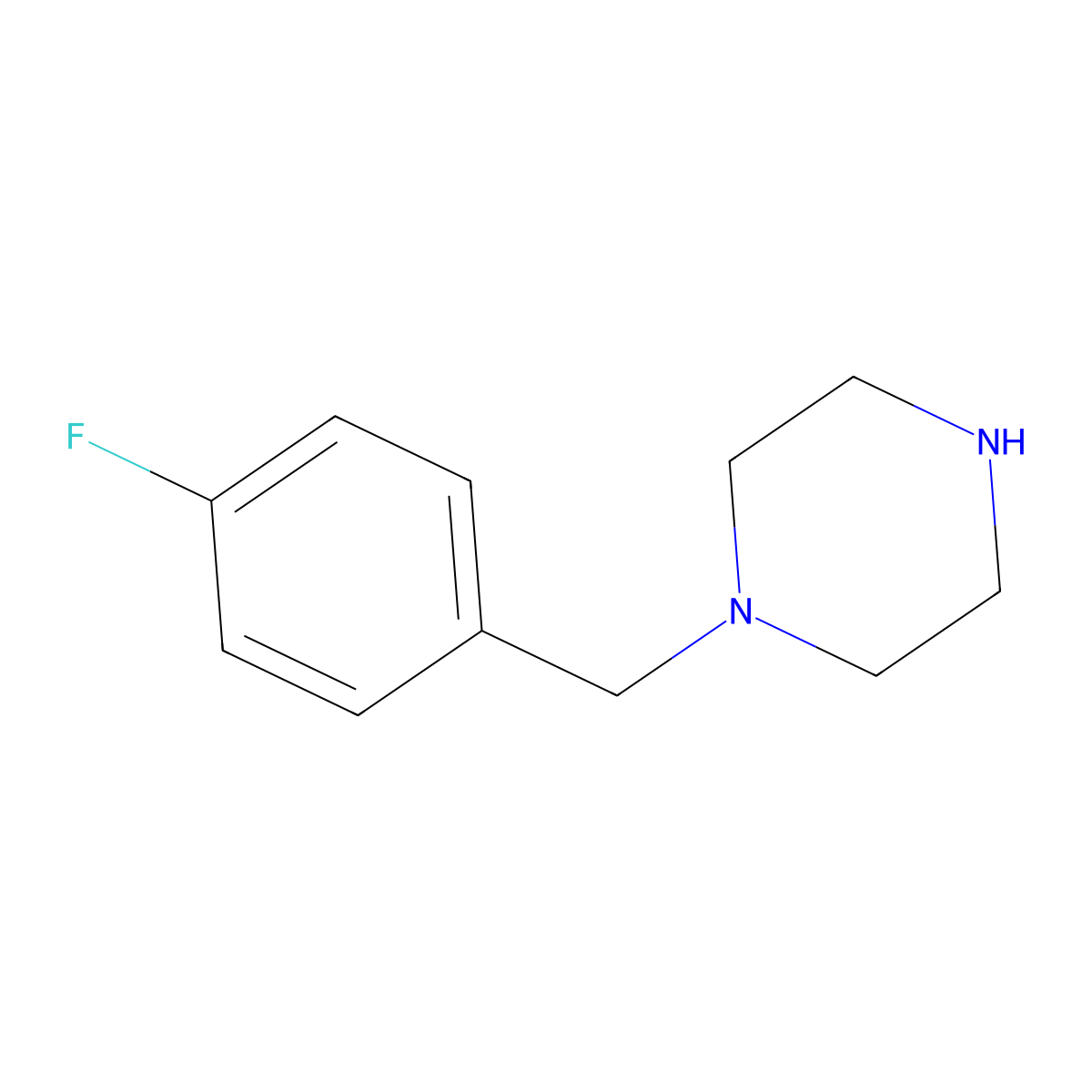1-(4-Fluorobenzyl)piperazine molecular structure, CAS 70931-28-1
