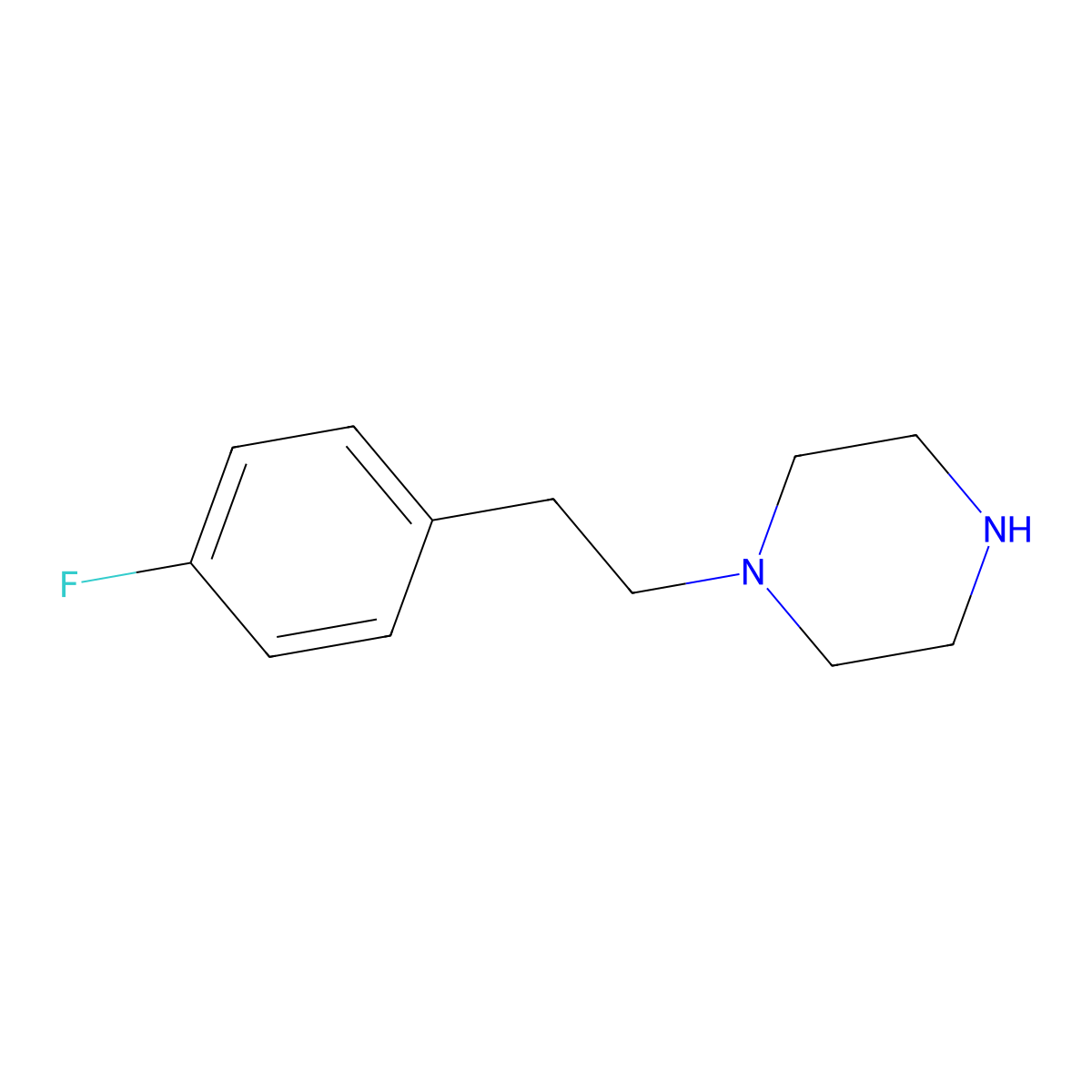 1-(2-(4-Fluorophenyl)ethyl)piperazine molecular structure, CAS 70931-33-8