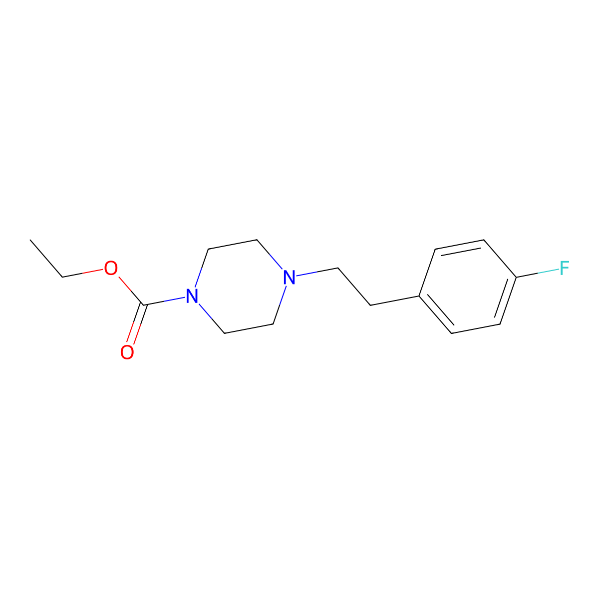 Ethyl 4-[2-(4-fluorophenyl)ethyl]piperazine-1-carboxylate molecular structure, CAS 70931-36-1