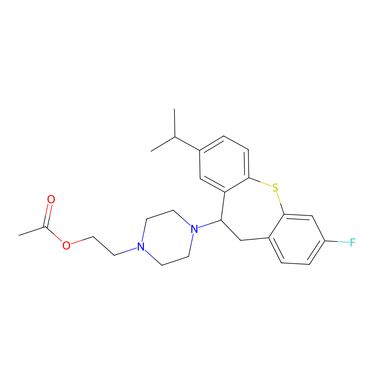 2-[4-(9-Fluoro-3-propan-2-yl-5,6-dihydrobenzo[b][1]benzothiepin-5-yl)piperazin-1-yl]ethyl acetate molecular structure, CAS 70931-51-0