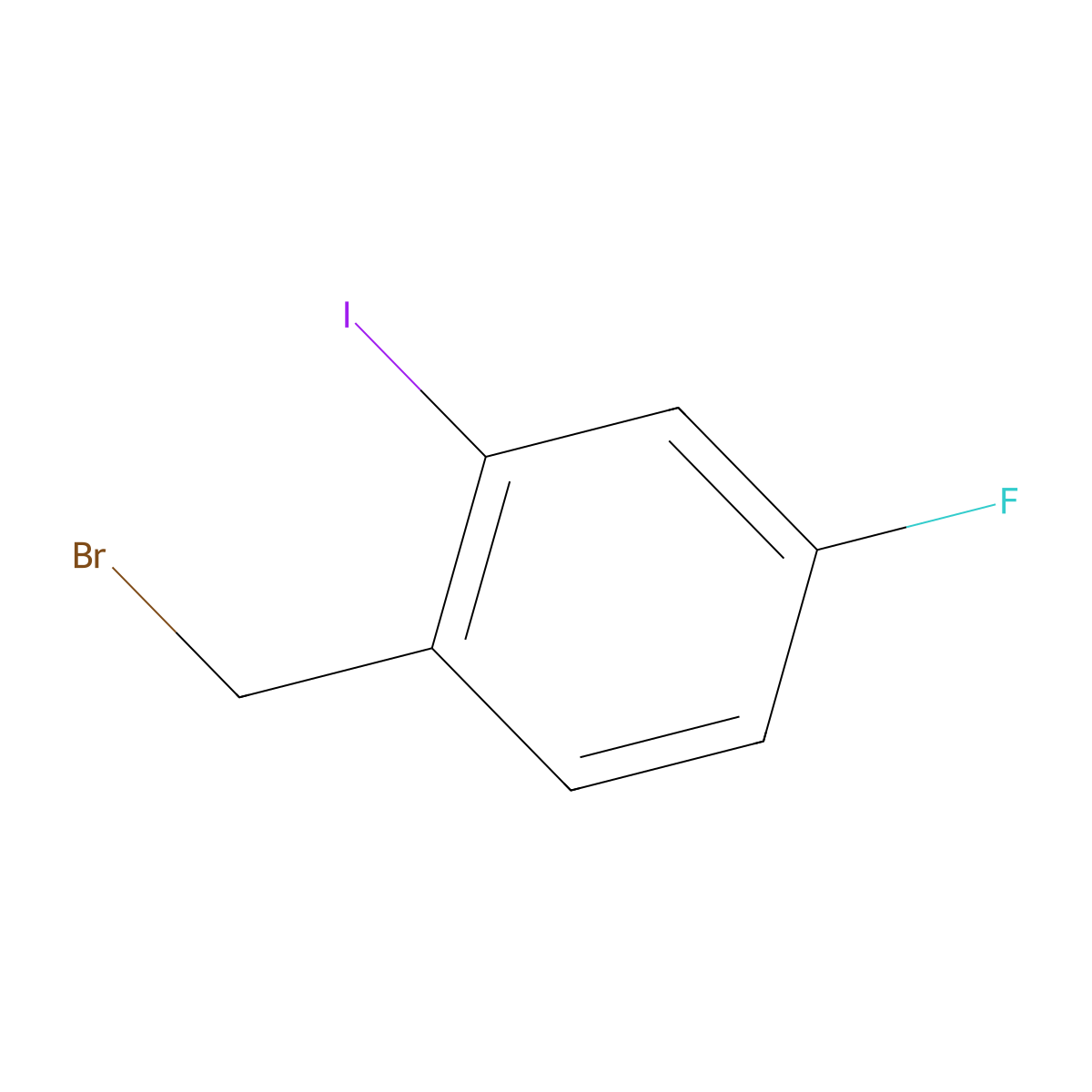 1-(Bromomethyl)-4-fluoro-2-iodobenzene molecular structure, CAS 70931-59-8
