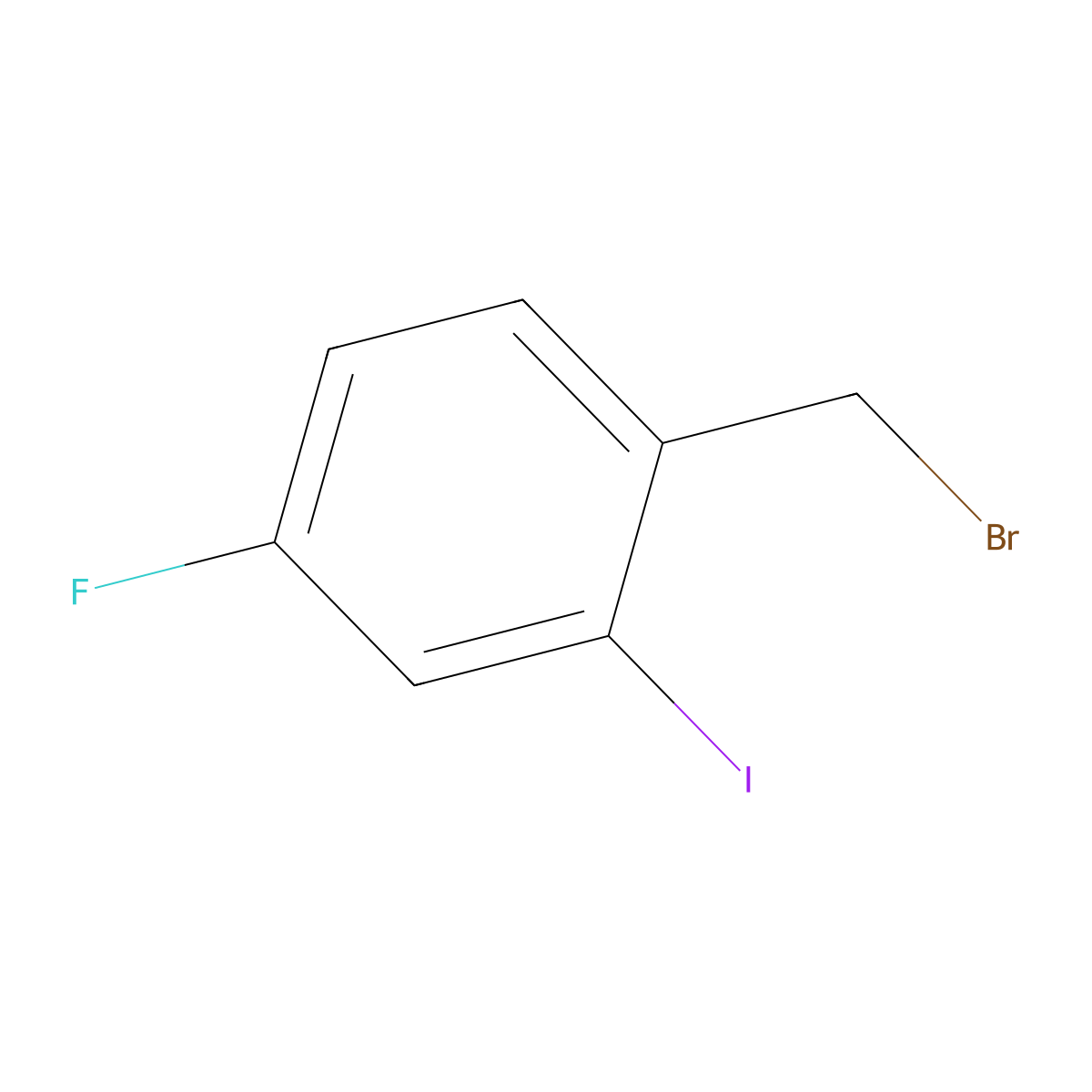 1-(Bromomethyl)-4-fluoro-2-iodobenzene molecular structure, CAS 70931-59-8