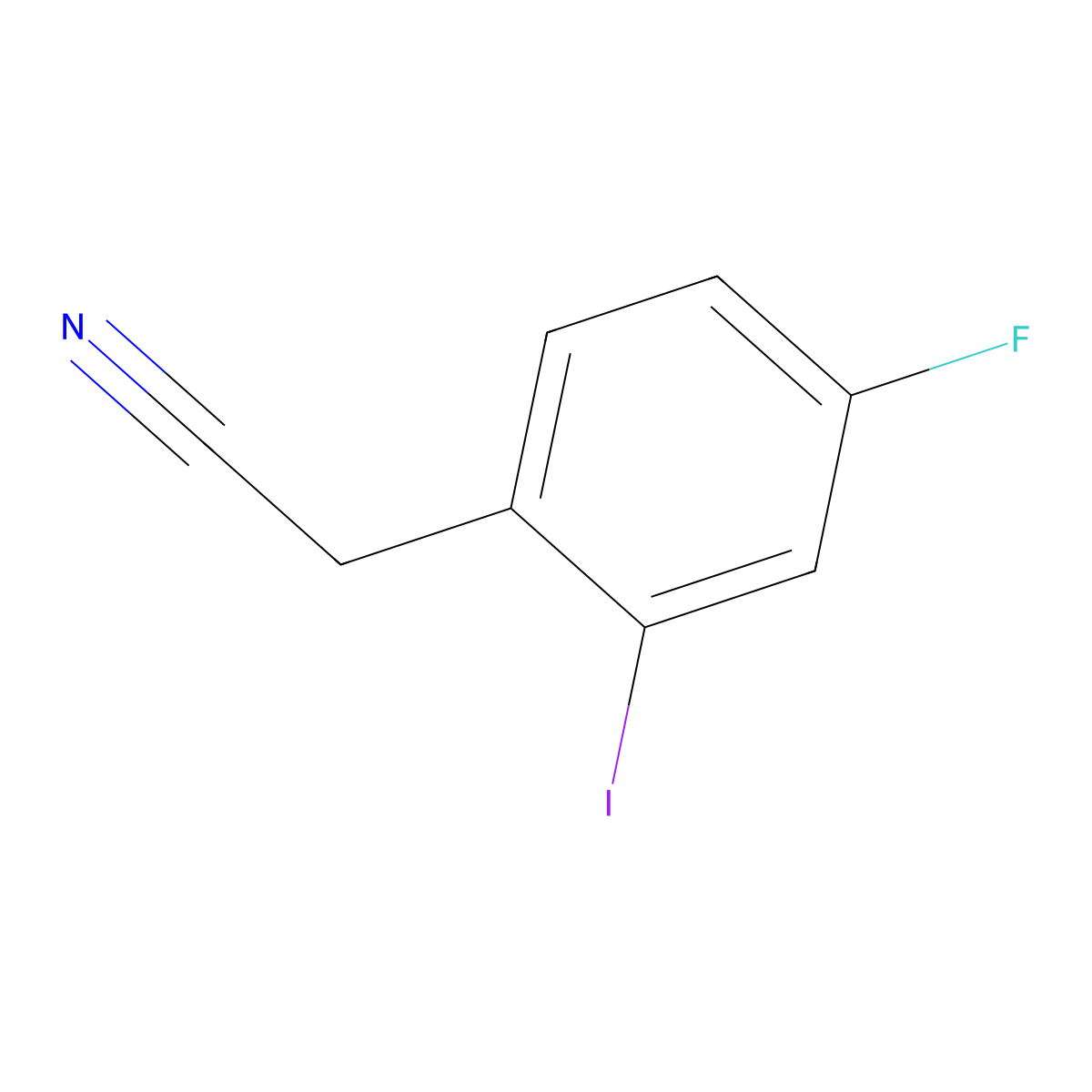 4-Fluoro-2-iodobenzeneacetonitrile molecular structure, CAS 70931-60-1