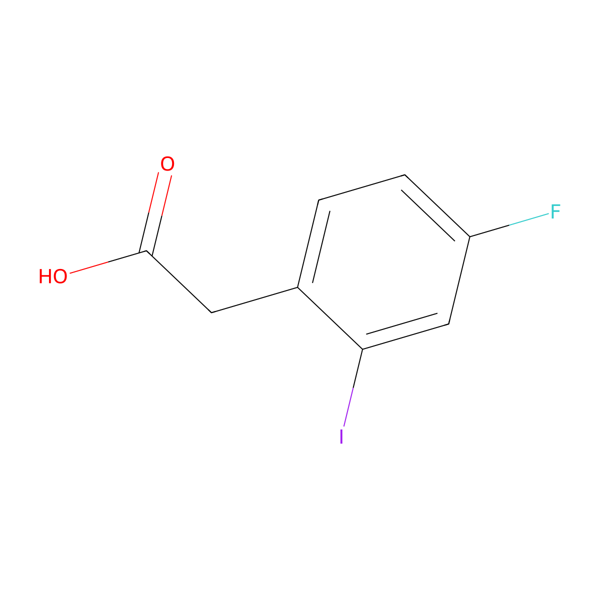 4-Fluoro-2-iodophenylacetic acid molecular structure, CAS 70931-61-2