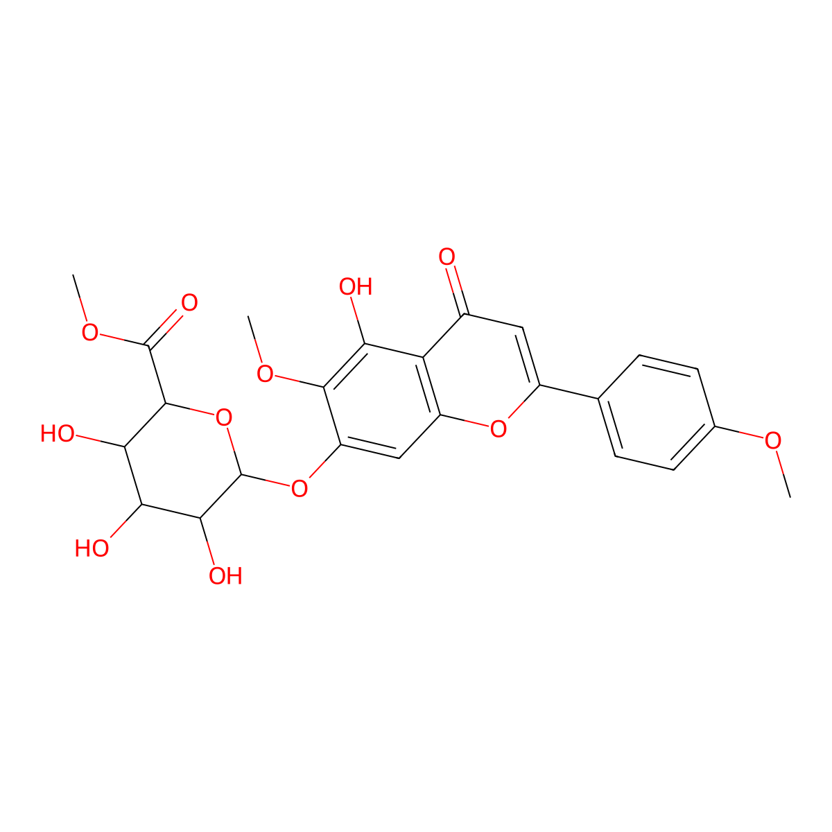 Pectolinarigenin 7-(6''-methylglucuronide) molecular structure, CAS 70938-59-9