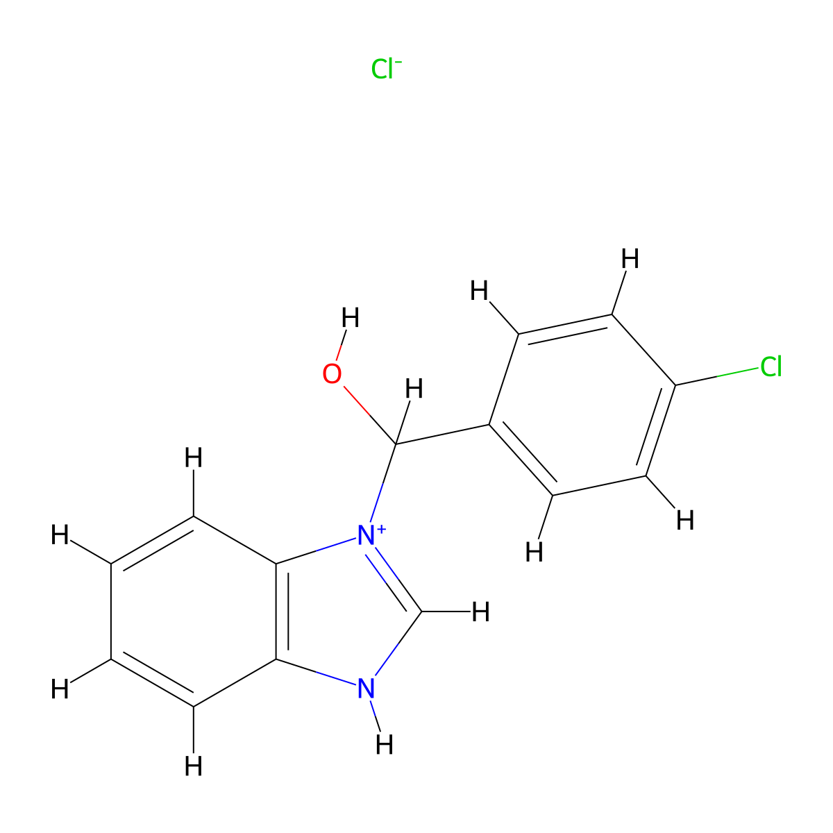 (1H-Benzimidazol-1-yl)(4-chlorophenyl)methanol--hydrogen chloride (1/1) molecular structure, CAS 70939-94-5