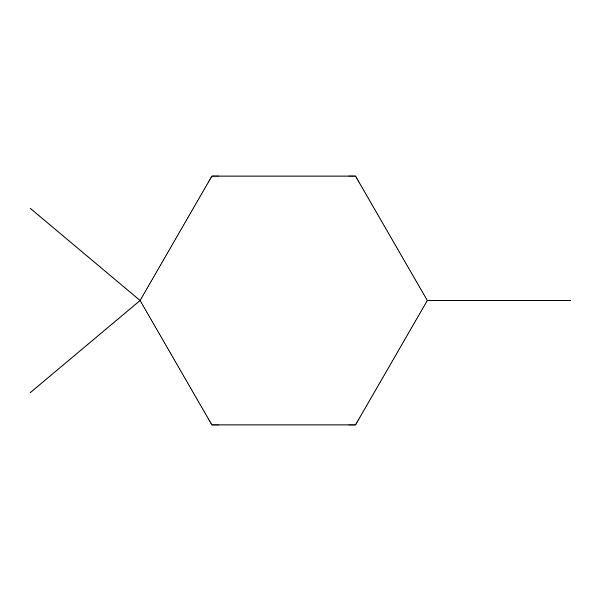 1,1,4-Trimethylcyclohexane molecular structure, CAS 7094-27-1