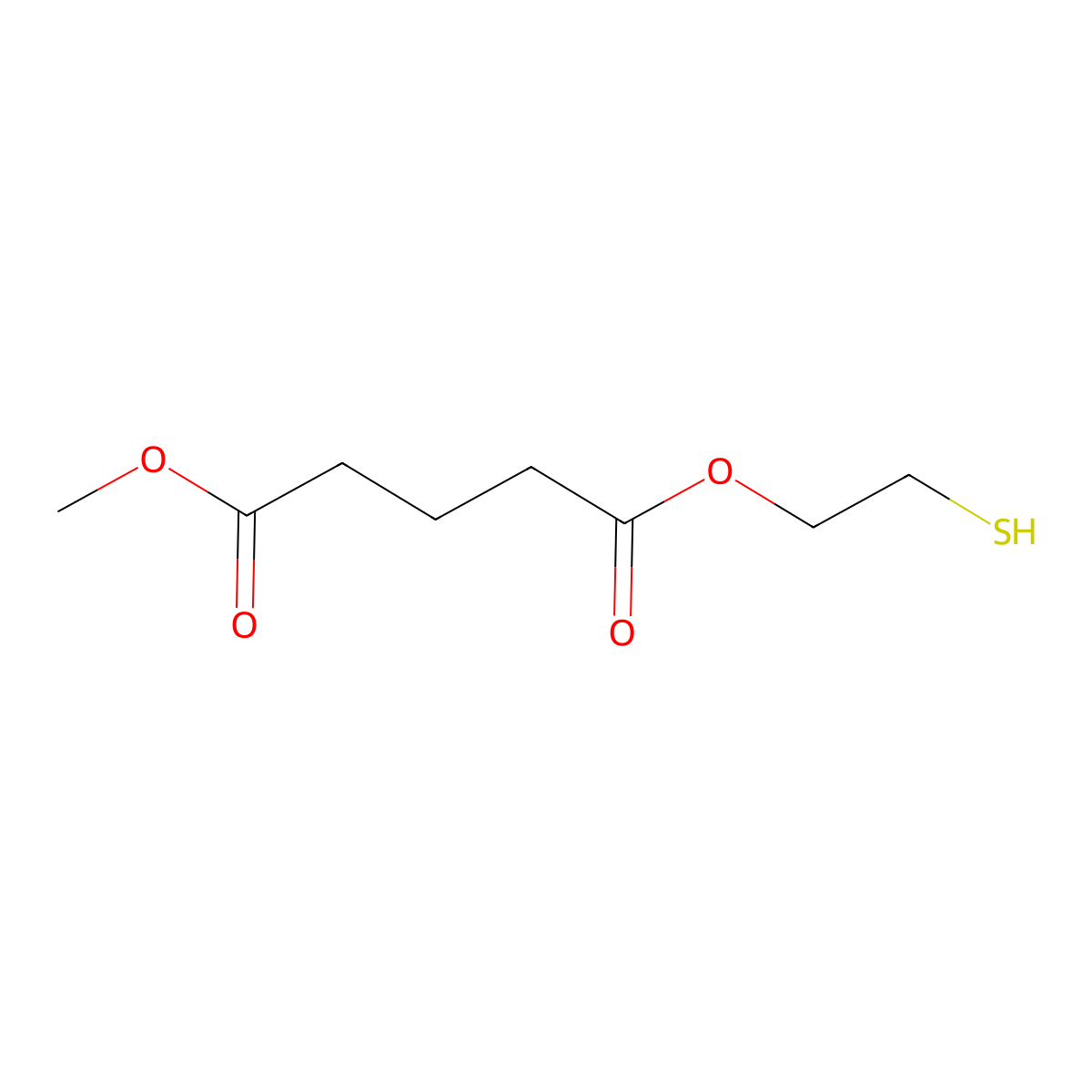 Pentanedioic acid, 1-(2-mercaptoethyl) 5-methyl ester molecular structure, CAS 70942-32-4