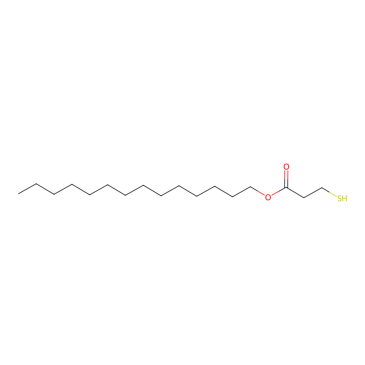 Propanoic acid, 3-mercapto-, tetradecyl ester molecular structure, CAS 70942-45-9