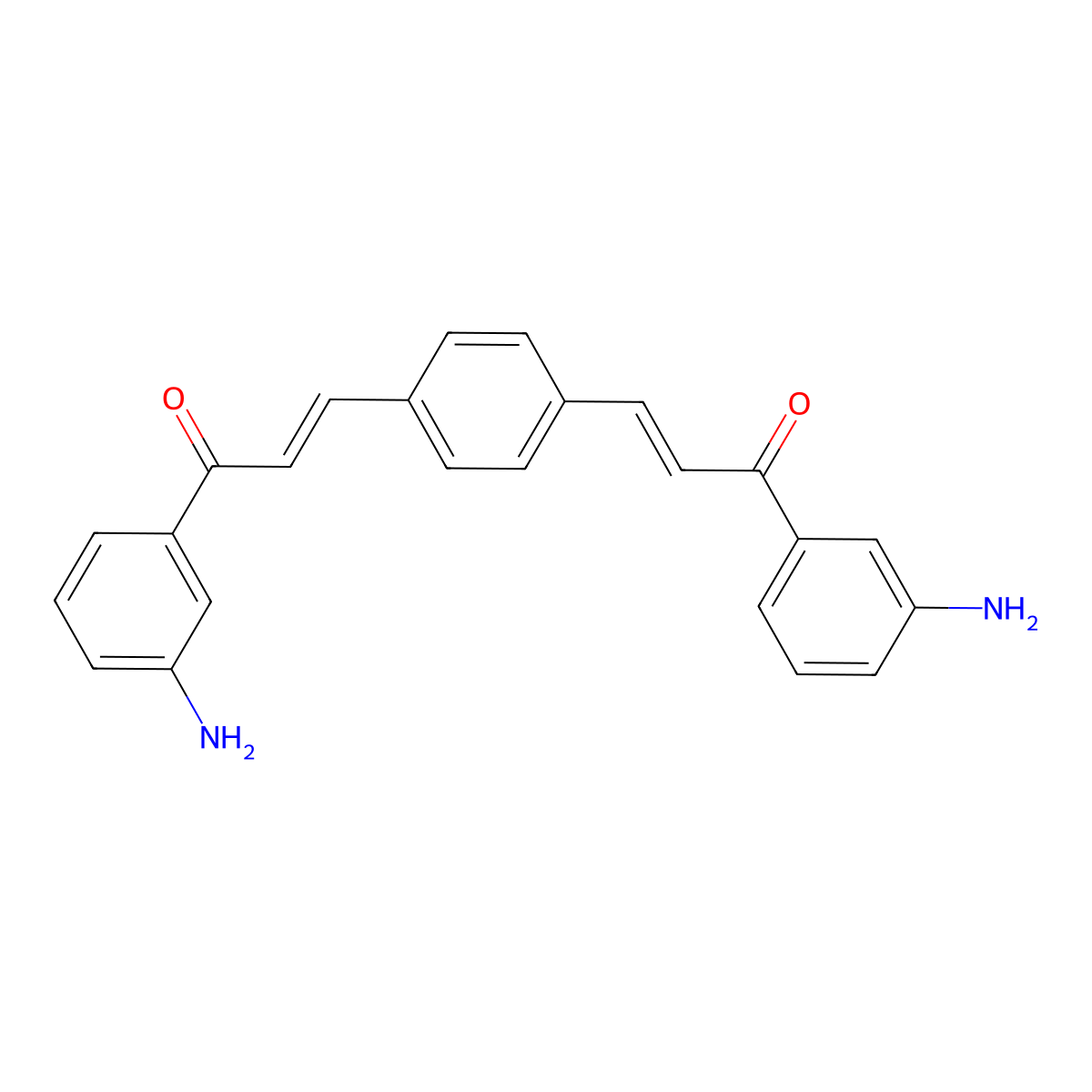 2-Propen-1-one, 3,3'-(1,4-phenylene)bis[1-(3-aminophenyl)- molecular structure, CAS 70943-30-5