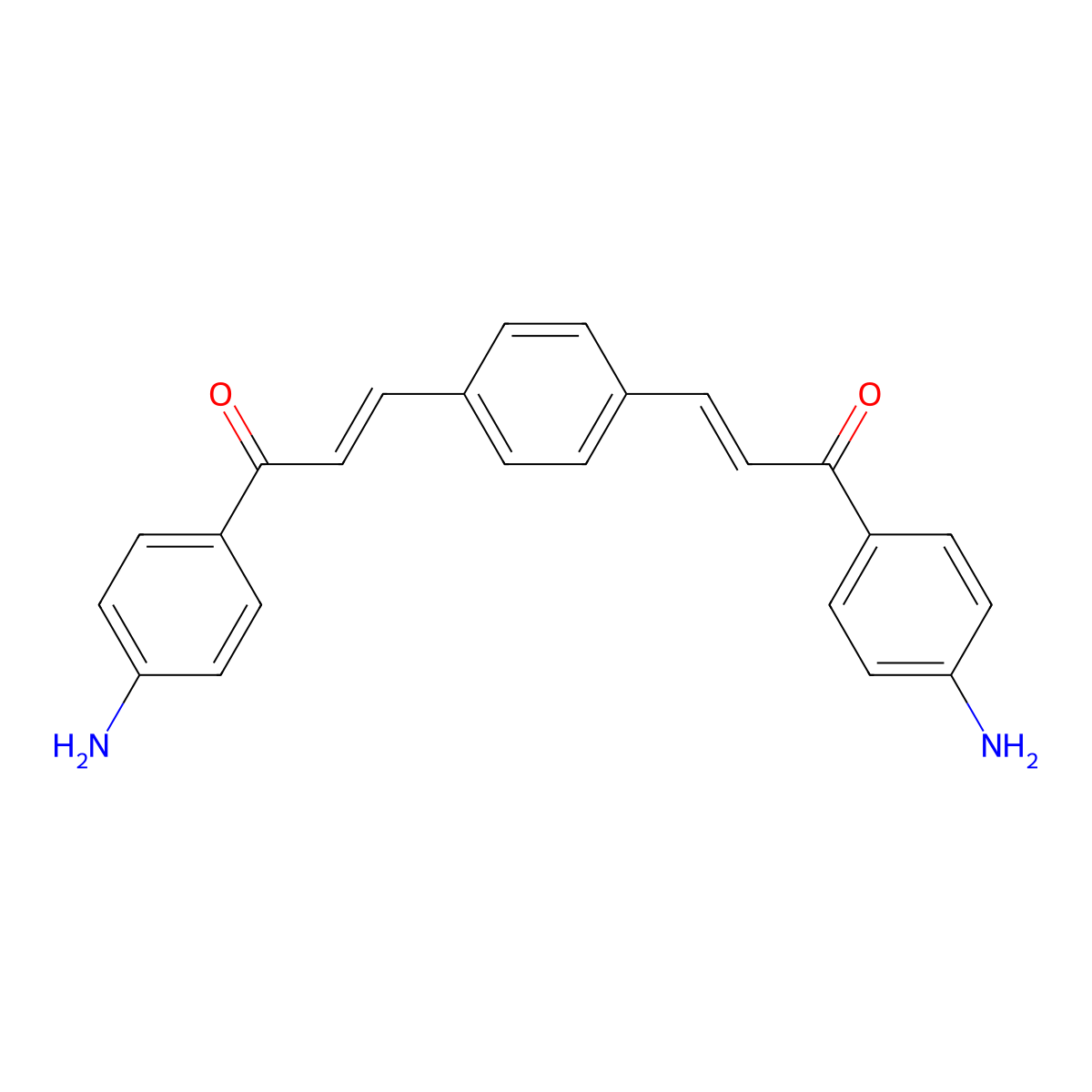 2-Propen-1-one, 3,3'-(1,4-phenylene)bis[1-(4-aminophenyl)- molecular structure, CAS 70943-36-1