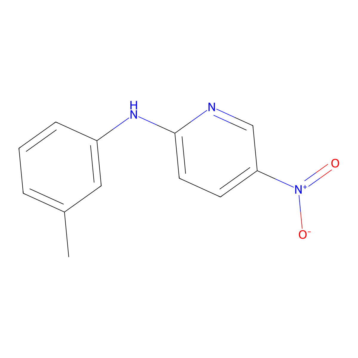 5-Nitro-2-(3-toluidino)pyridine molecular structure, CAS 70951-78-9