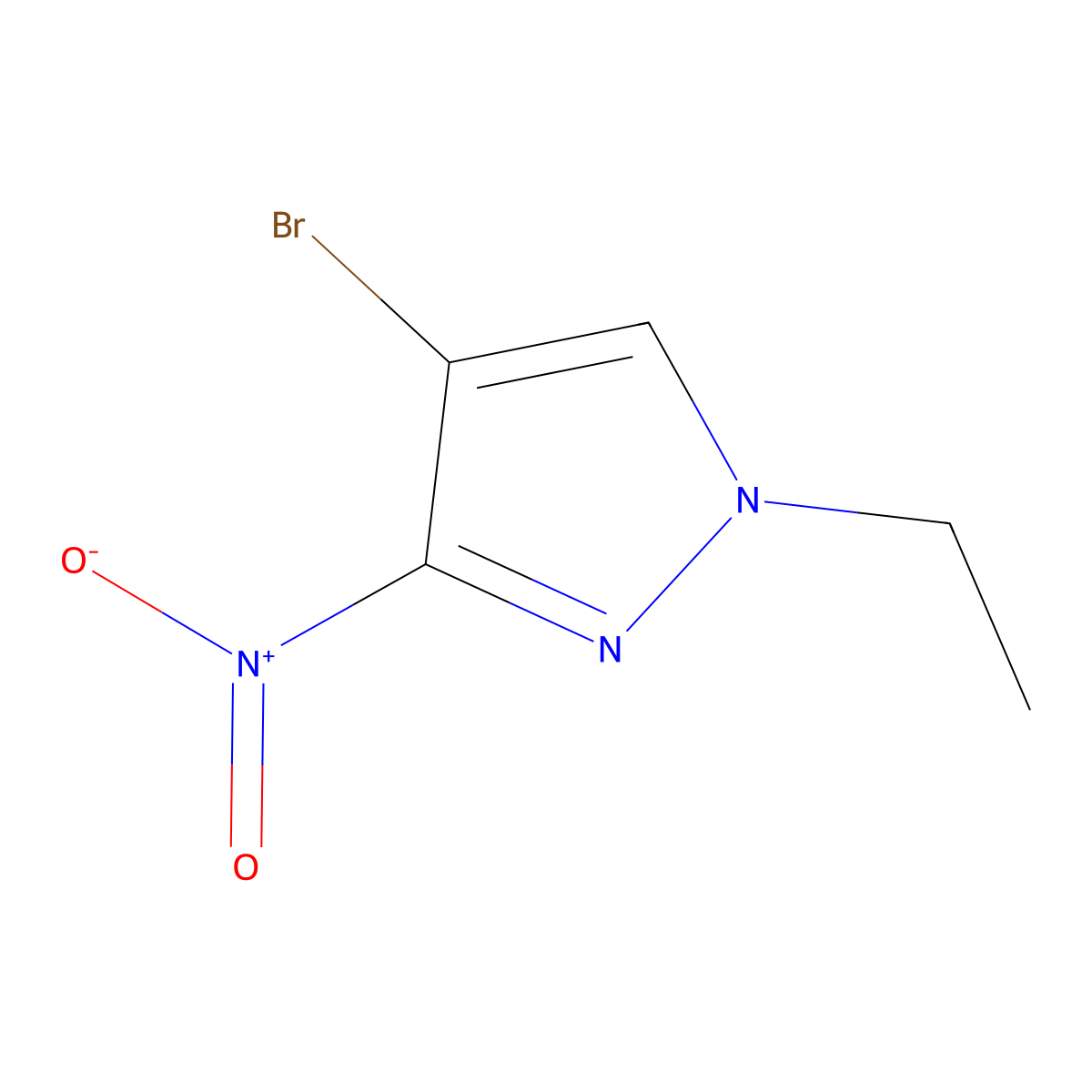 4-bromo-1-ethyl-3-nitro-1H-pyrazole molecular structure, CAS 70951-84-7