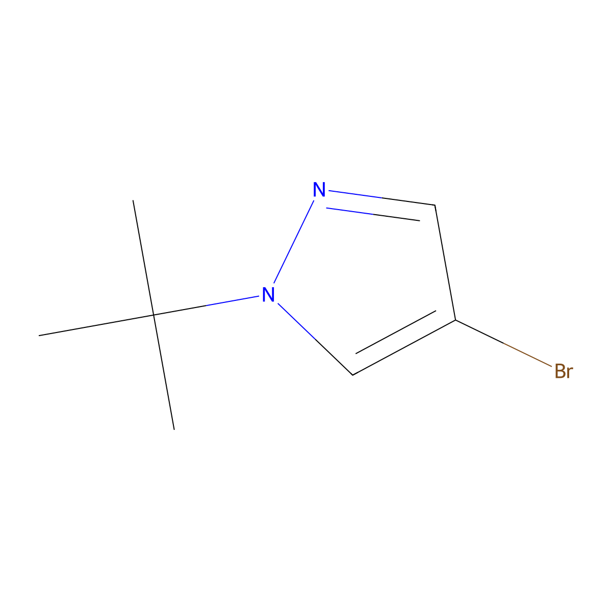 4-Bromo-1-(1,1-dimethylethyl)-1H-pyrazole molecular structure, CAS 70951-85-8