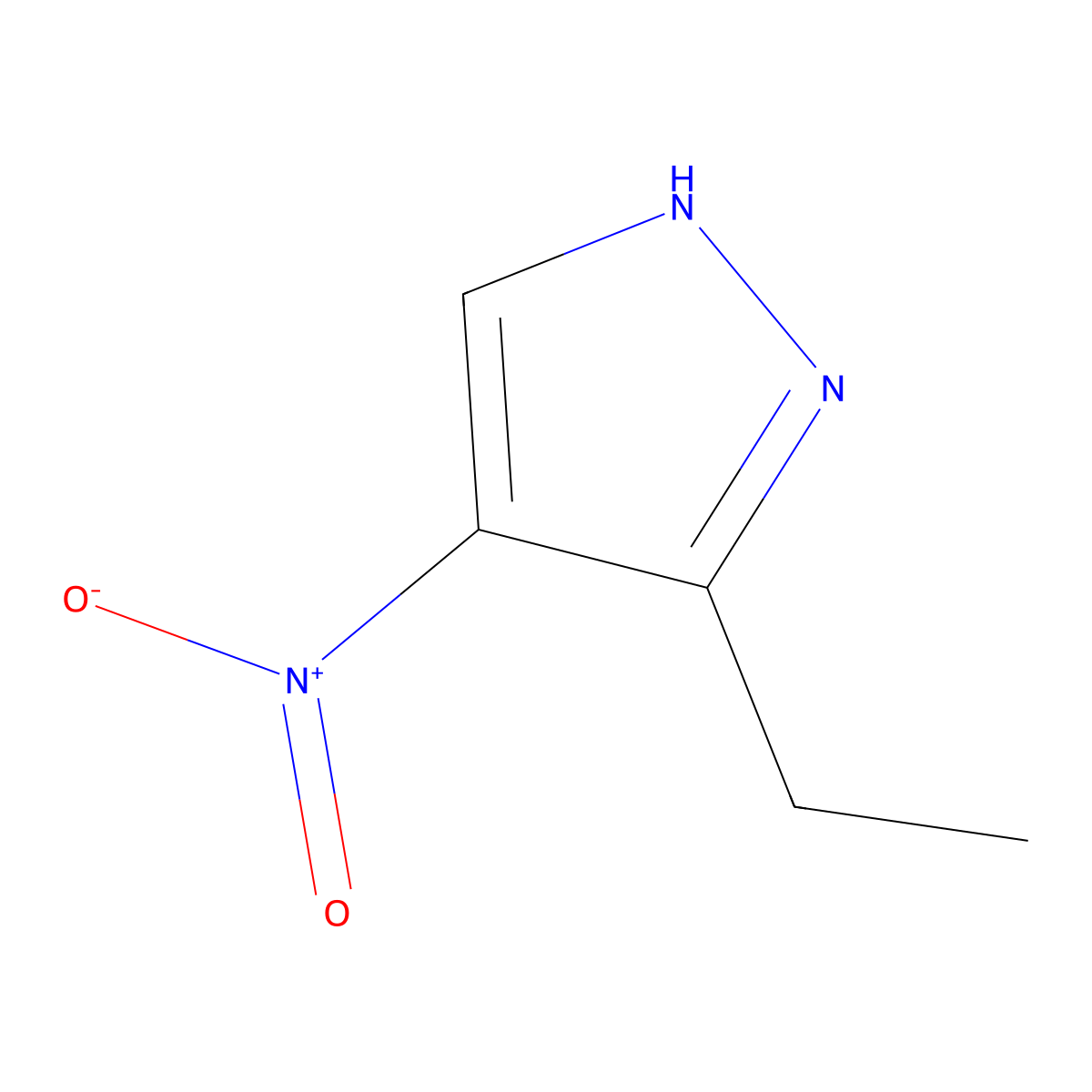 3-ethyl-4-nitro-1H-pyrazole molecular structure, CAS 70951-91-6