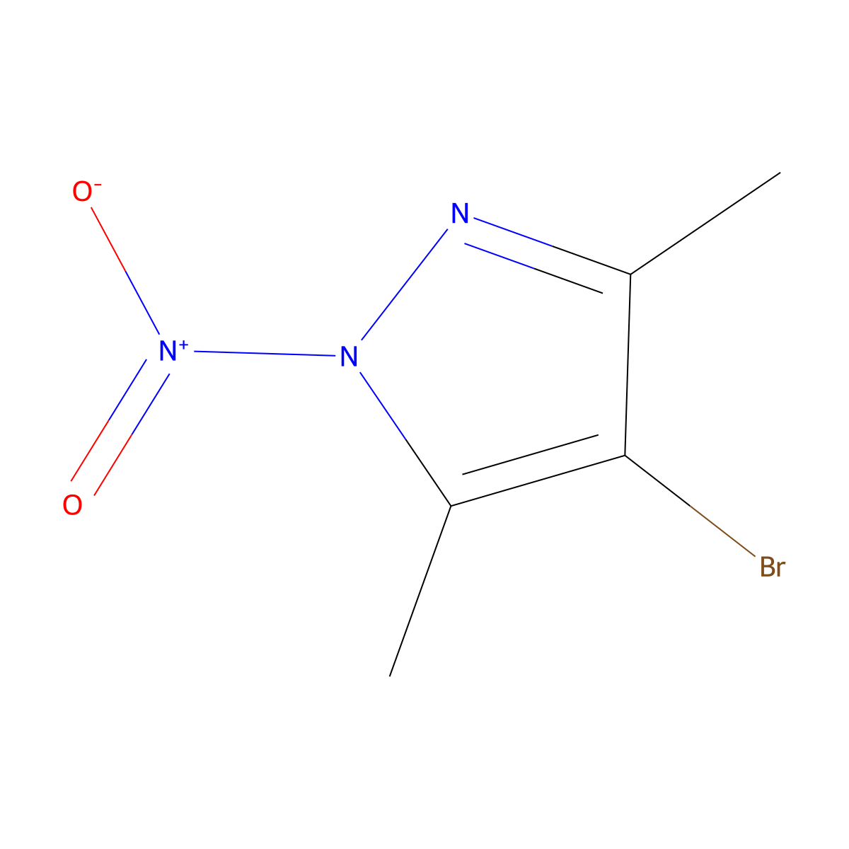 4-bromo-3,5-dimethyl-1-nitro-1H-pyrazole molecular structure, CAS 70951-93-8