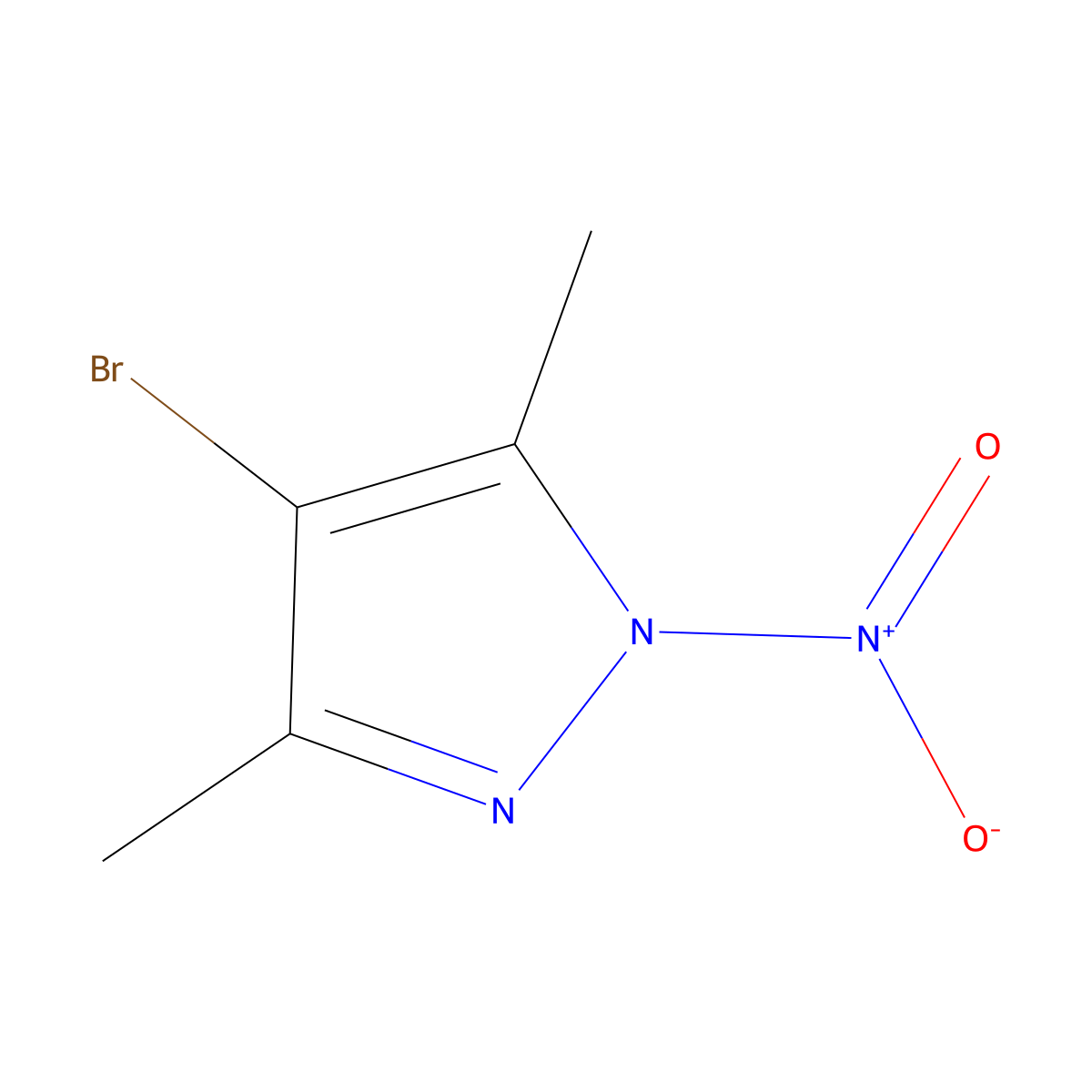 4-bromo-3,5-dimethyl-1-nitro-1H-pyrazole molecular structure, CAS 70951-93-8