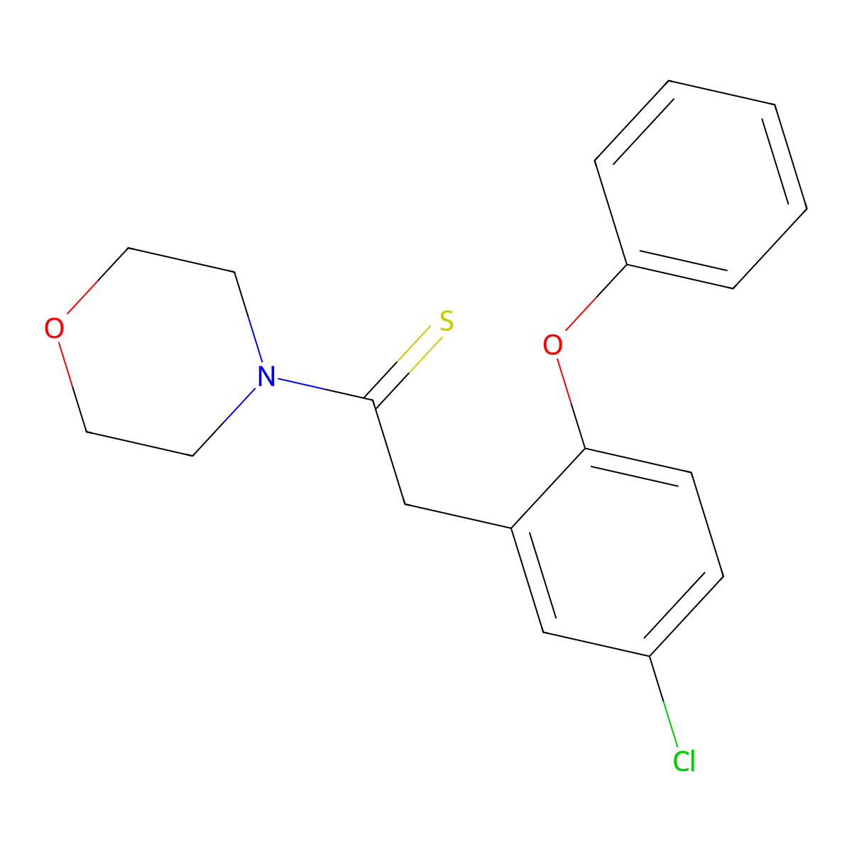 2-(5-Chloro-2-phenoxyphenyl)-1-morpholinoethanethione molecular structure, CAS 70958-19-9