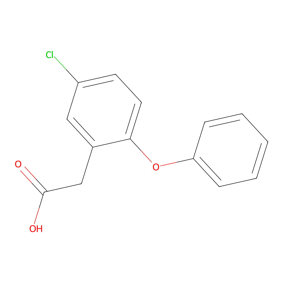 2-(5-Chloro-2-phenoxyphenyl)acetic acid molecular structure, CAS 70958-20-2