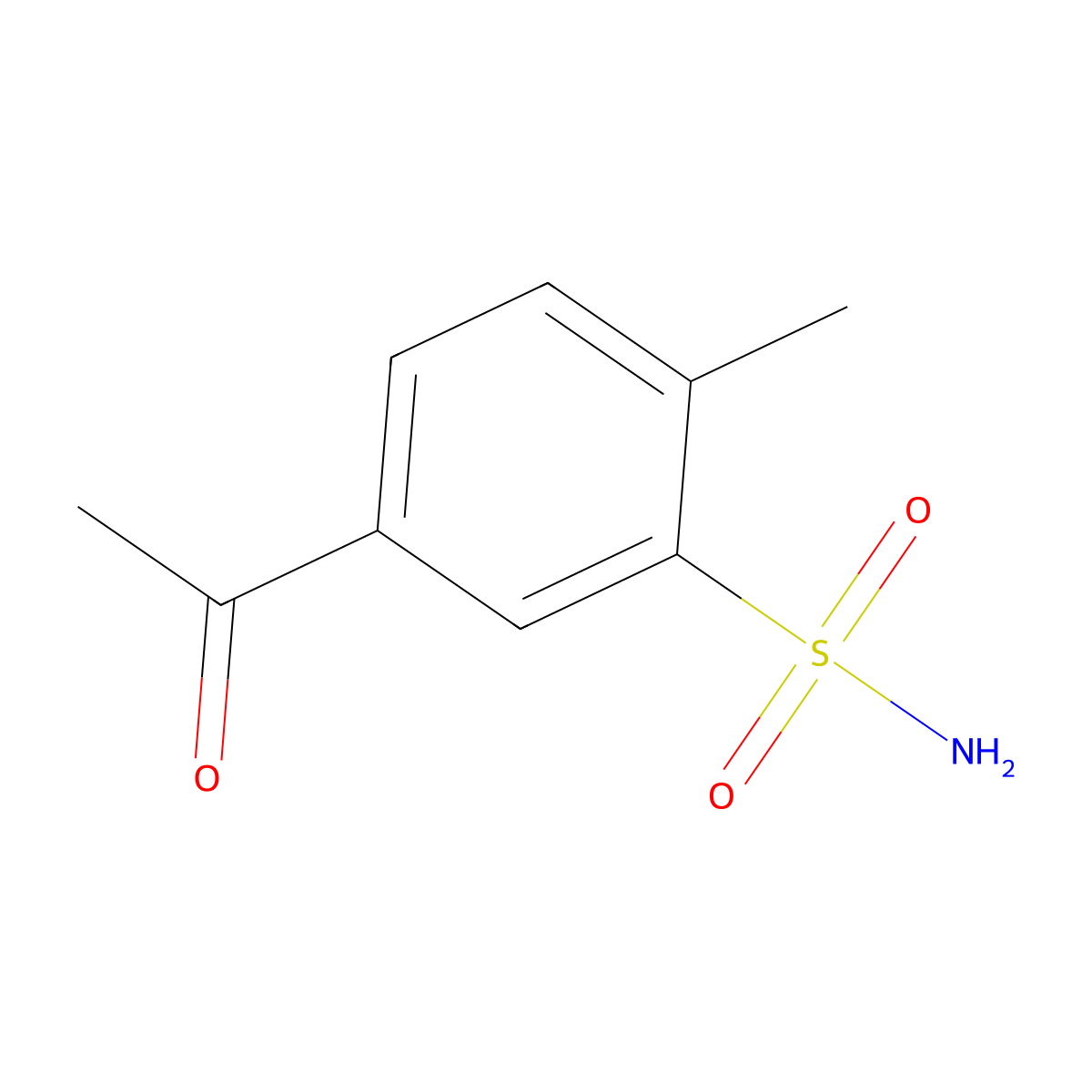 5-Acetyl-2-methylbenzene-1-sulfonamide molecular structure, CAS 70958-70-2