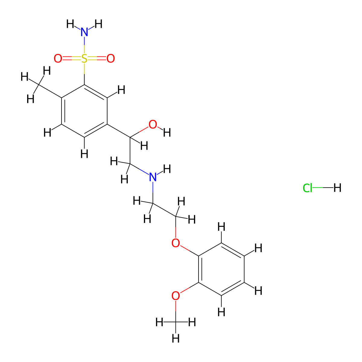 Amosulalol Hydrochloride molecular structure, CAS 70958-86-0