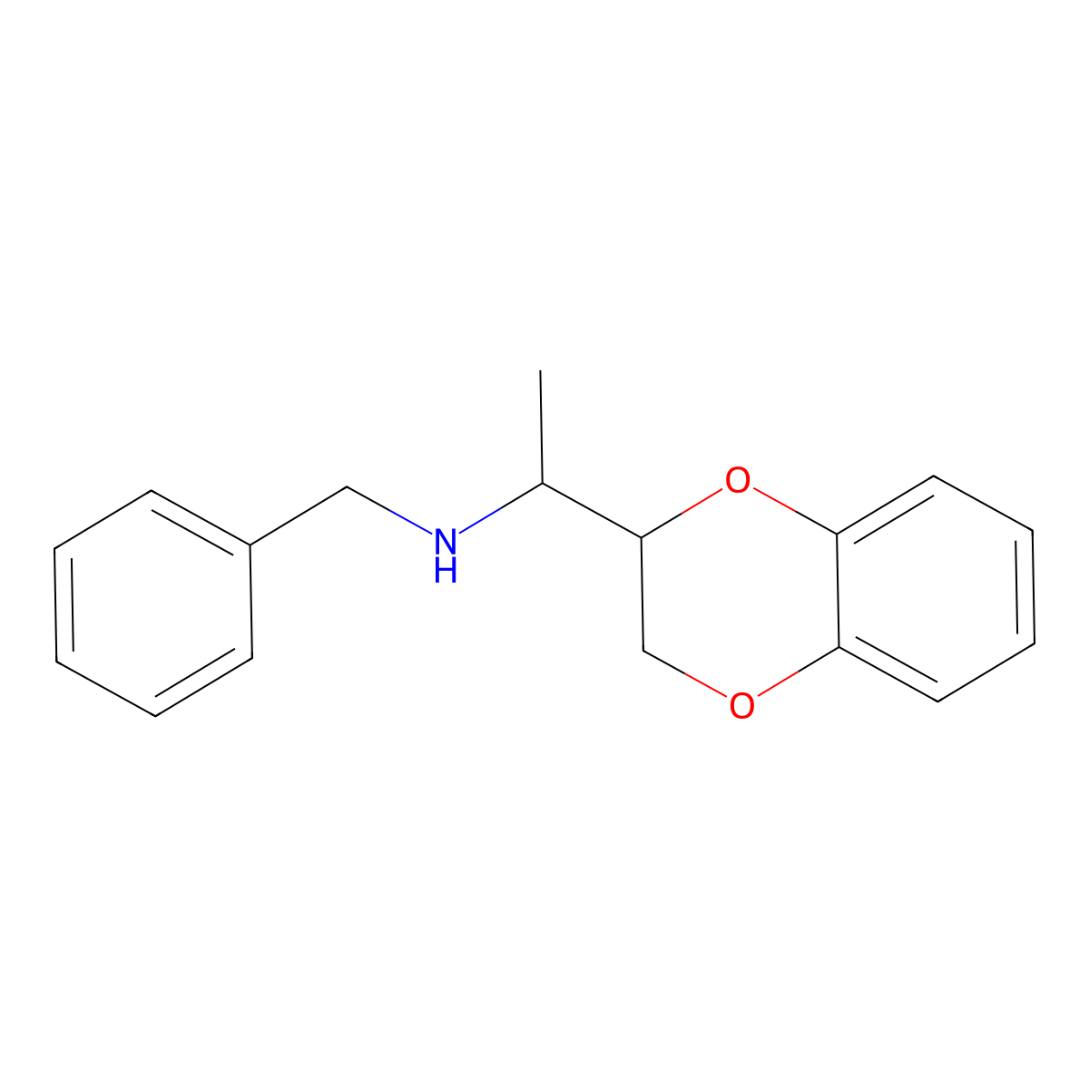 2,3-Dihydro-alpha-methyl-N-(phenylmethyl)-1,4-benzodioxin-2-methanamine molecular structure, CAS 70959-27-2