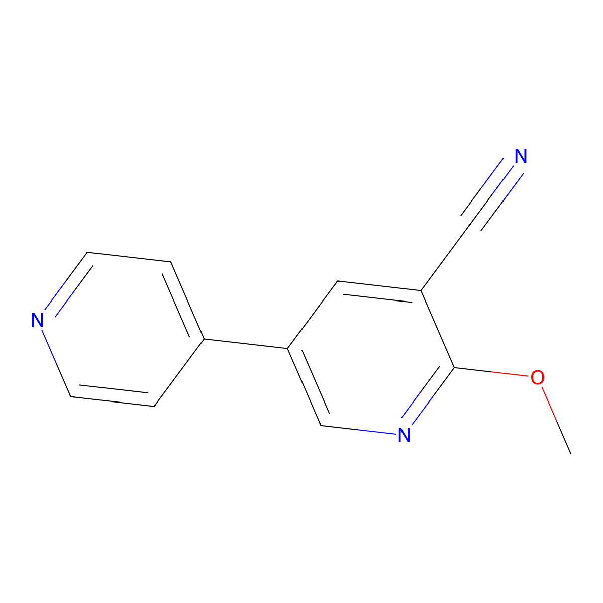 2-Methoxy-5-(4-pyridinyl)nicotinonitrile molecular structure, CAS 70959-61-4