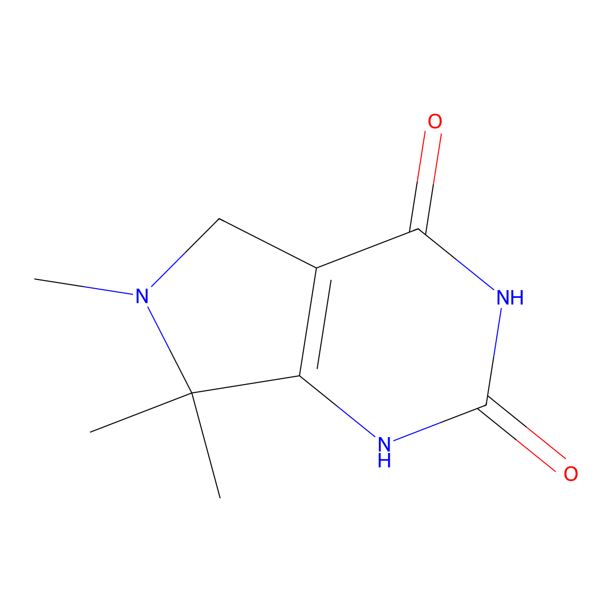 6,7,7-trimethyl-1H,2H,3H,4H,5H,6H,7H-pyrrolo[3,4-d]pyrimidine-2,4-dione molecular structure, CAS 709600-77-1