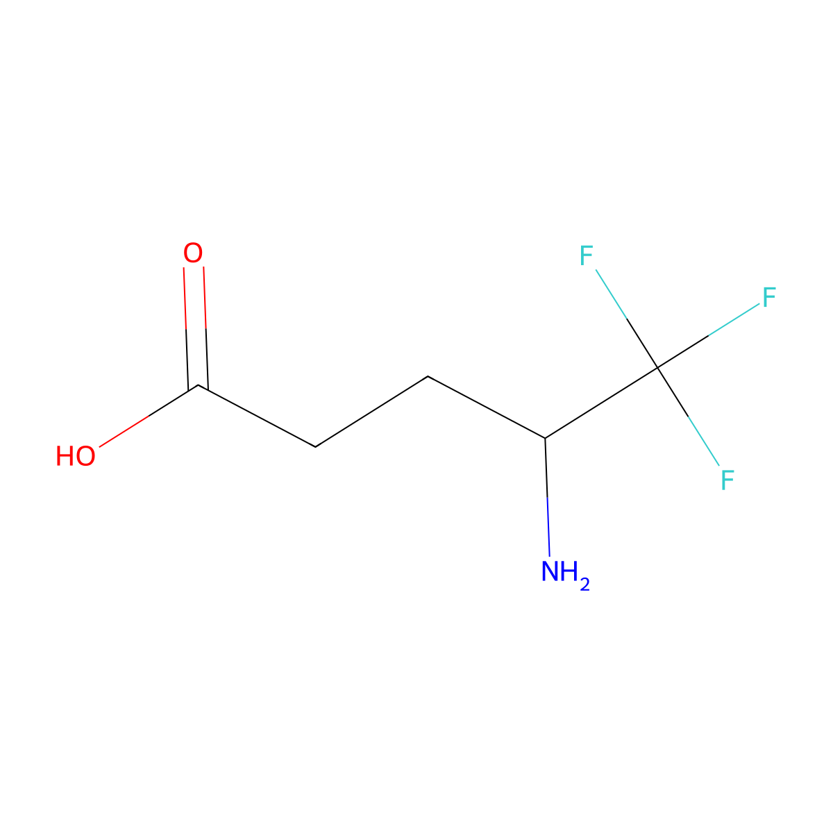 4-Amino-5,5,5-trifluoropentanoic acid molecular structure, CAS 70961-08-9