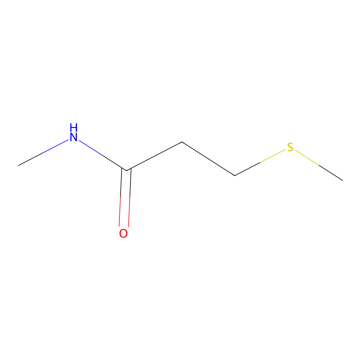 N-methyl-3-(methylsulfanyl)propanamide molecular structure, CAS 70961-62-5