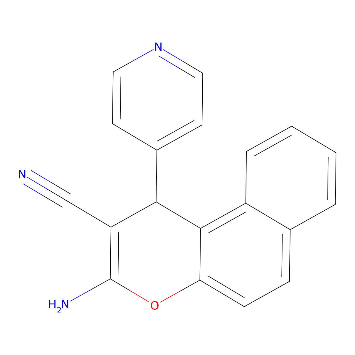 3-amino-1-(pyridin-4-yl)-1H-benzo[f]chromene-2-carbonitrile molecular structure, CAS 709617-79-8