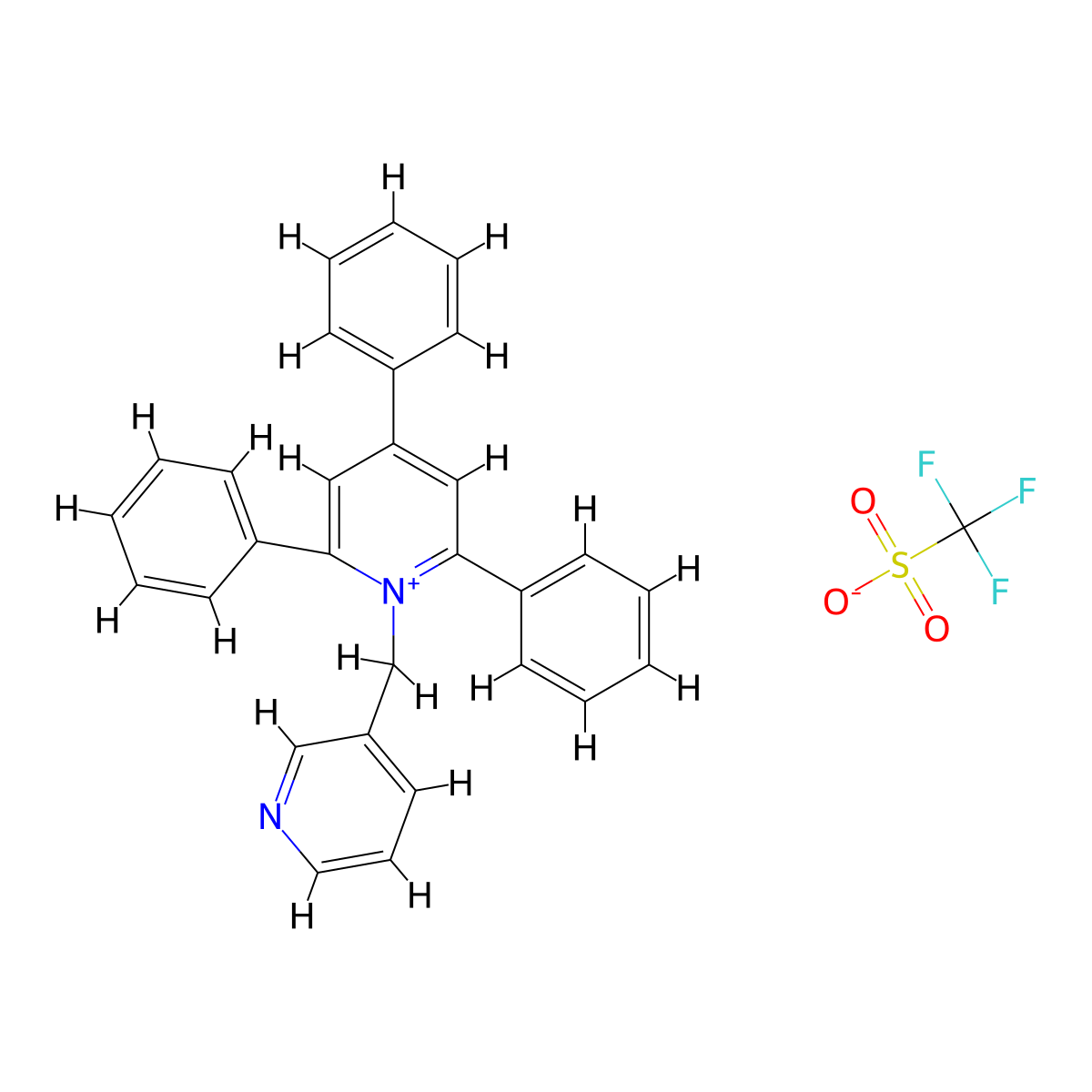 2,4,6-Triphenyl-1-(pyridin-3-ylmethyl)pyridin-1-ium trifluoromethanesulfonate molecular structure, CAS 70962-42-4