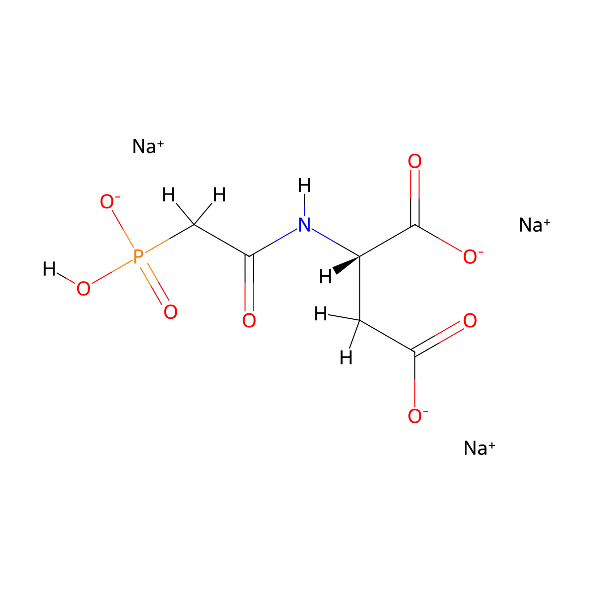Sparfosic acid (trisodium) molecular structure, CAS 70962-66-2