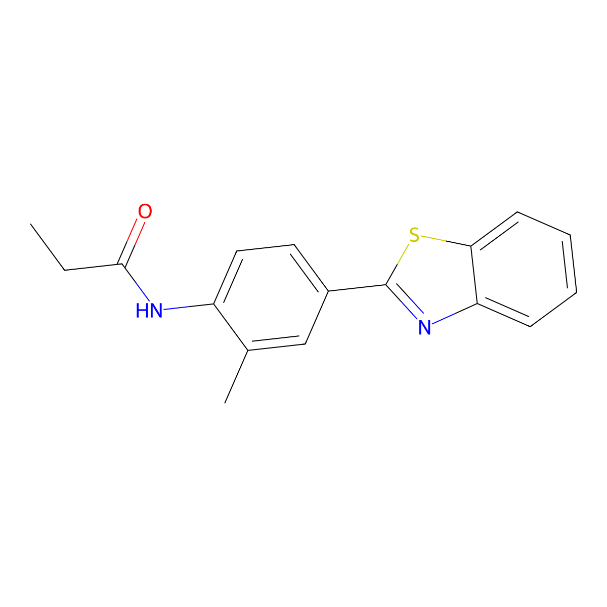 N-[4-(1,3-benzothiazol-2-yl)-2-methylphenyl]propanamide molecular structure, CAS 709625-60-5