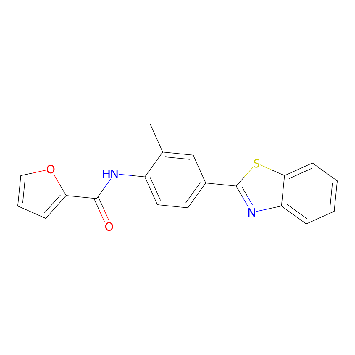 N-[4-(1,3-benzothiazol-2-yl)-2-methylphenyl]furan-2-carboxamide molecular structure, CAS 709625-66-1