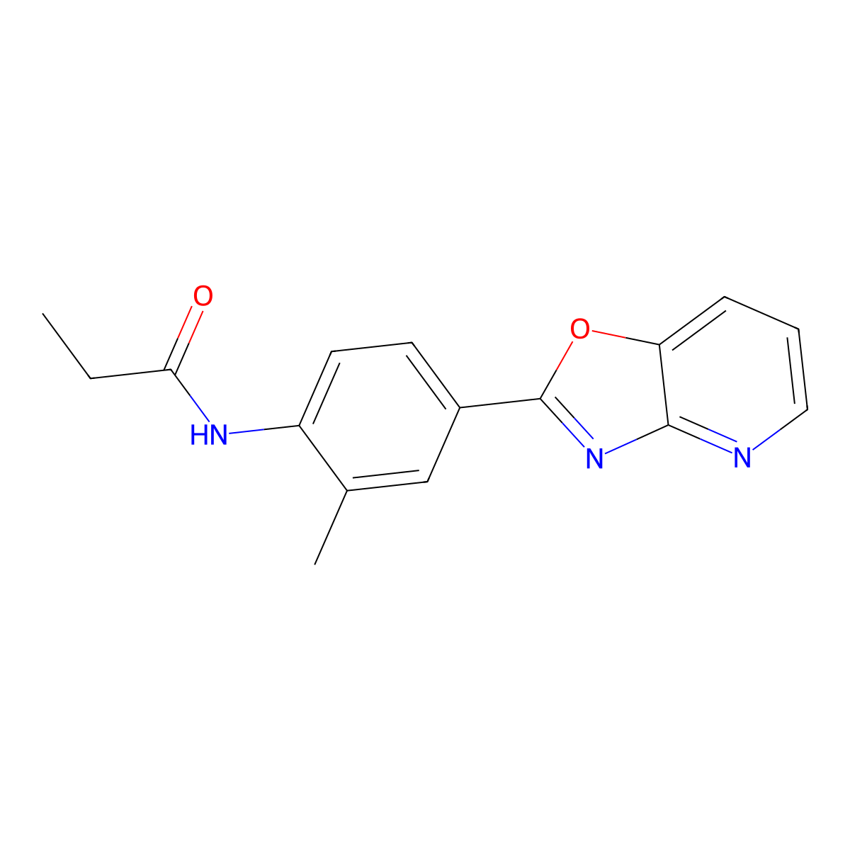 N-[2-methyl-4-([1,3]oxazolo[4,5-b]pyridin-2-yl)phenyl]propanamide molecular structure, CAS 709626-73-3
