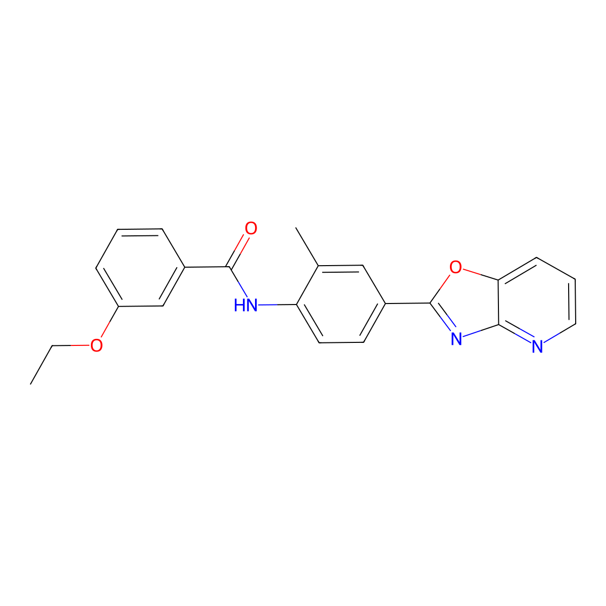 3-ethoxy-N-[2-methyl-4-([1,3]oxazolo[4,5-b]pyridin-2-yl)phenyl]benzamide molecular structure, CAS 709626-91-5