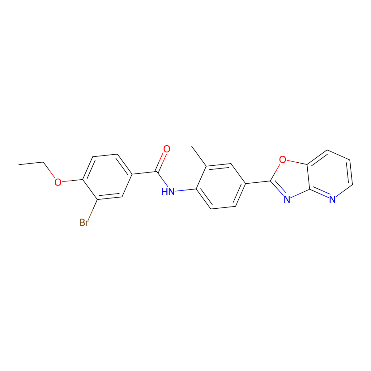 3-bromo-4-ethoxy-N-[2-methyl-4-([1,3]oxazolo[4,5-b]pyridin-2-yl)phenyl]benzamide molecular structure, CAS 709626-99-3
