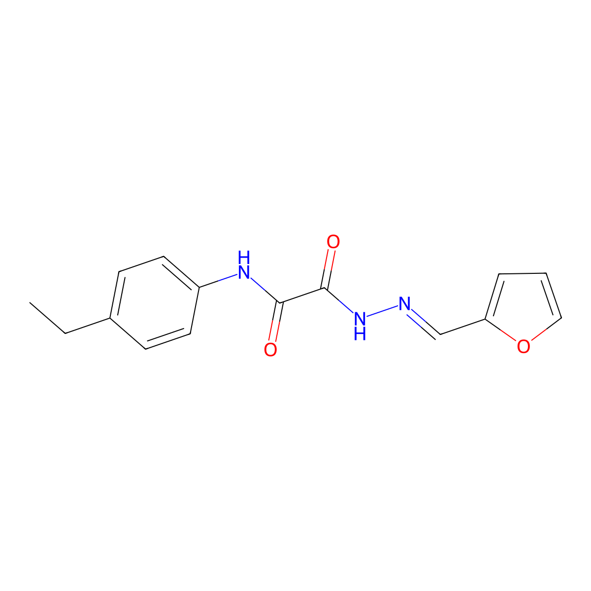 N-(4-Ethylphenyl)-2-(2-(furan-2-ylmethylene)hydrazinyl)-2-oxoacetamide molecular structure, CAS 709627-67-8