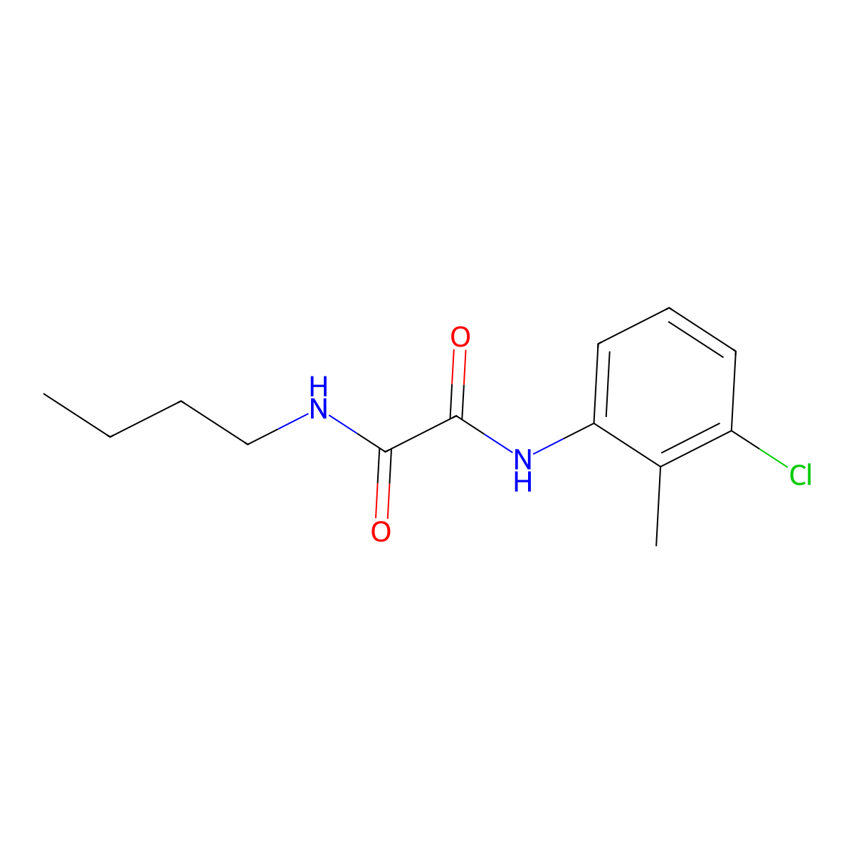 N1-butyl-N2-(3-chloro-2-methylphenyl)oxalamide molecular structure, CAS 709627-68-9
