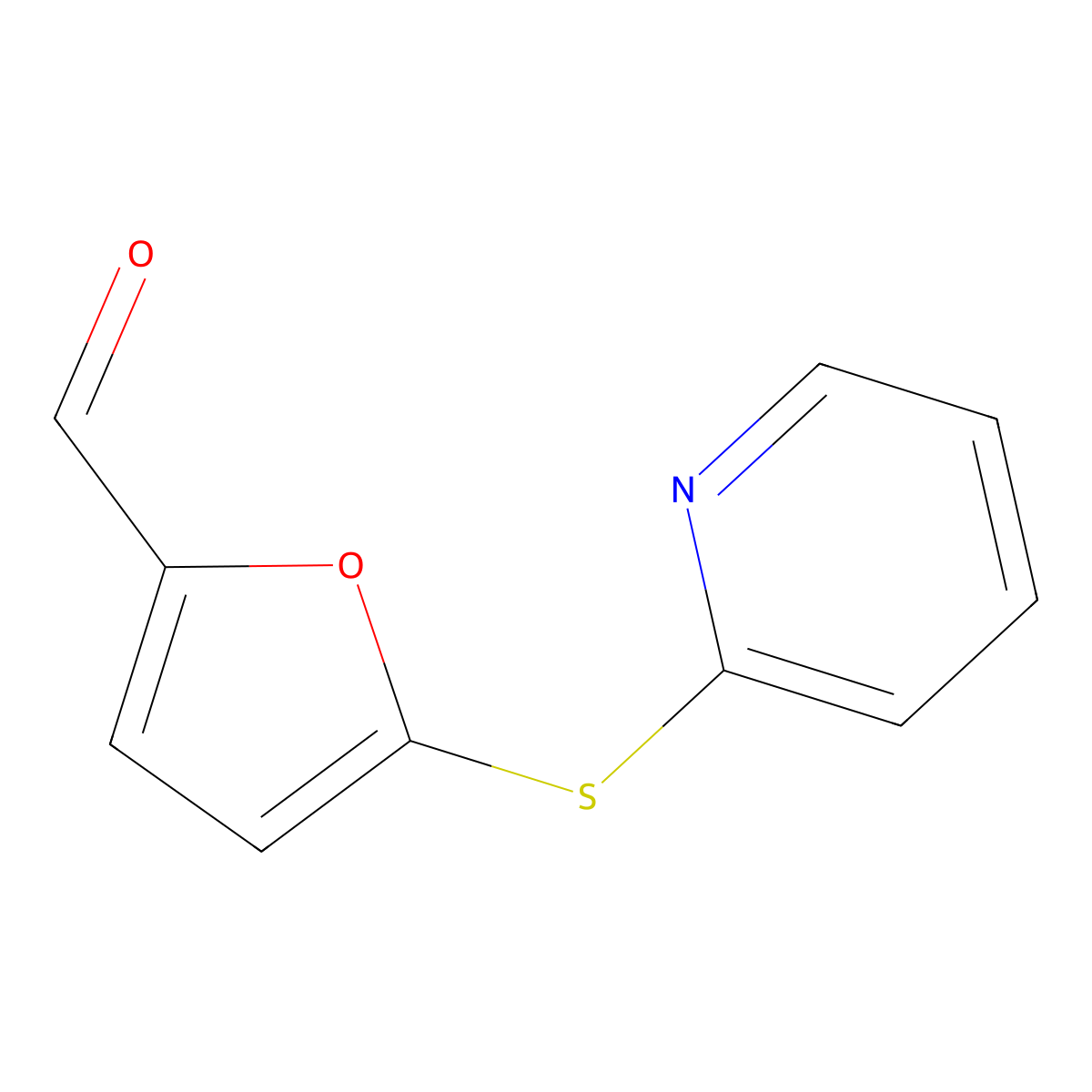 5-(2-Pyridinylsulfanyl)-2-furaldehyde molecular structure, CAS 709635-68-7