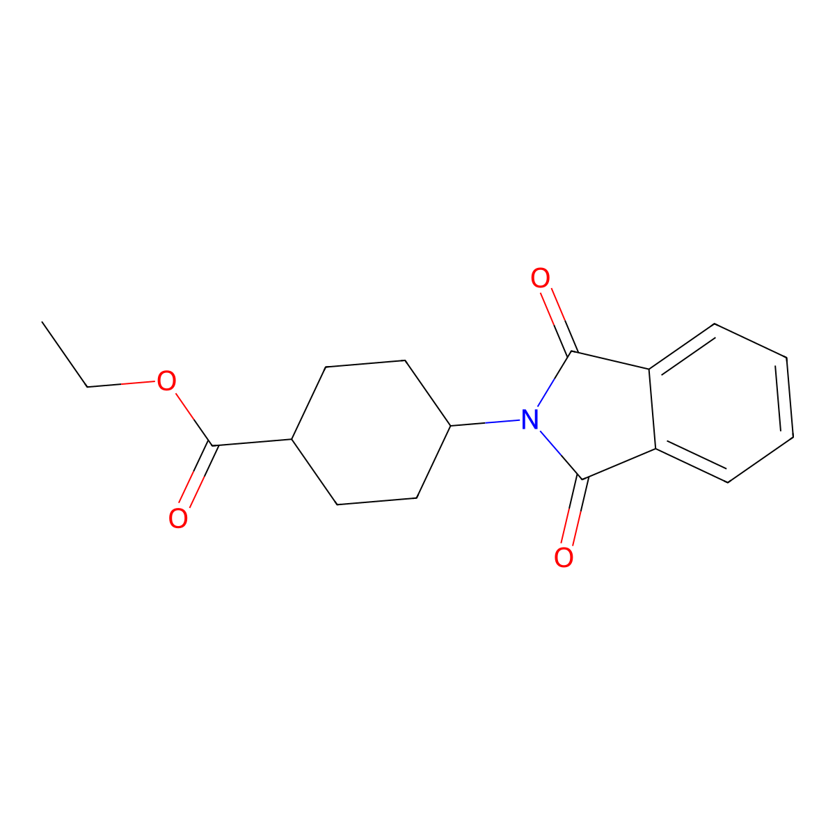 Ethyl 4-(1,3-dioxoisoindolin-2-yl)cyclohexanecarboxylate molecular structure, CAS 709638-18-6