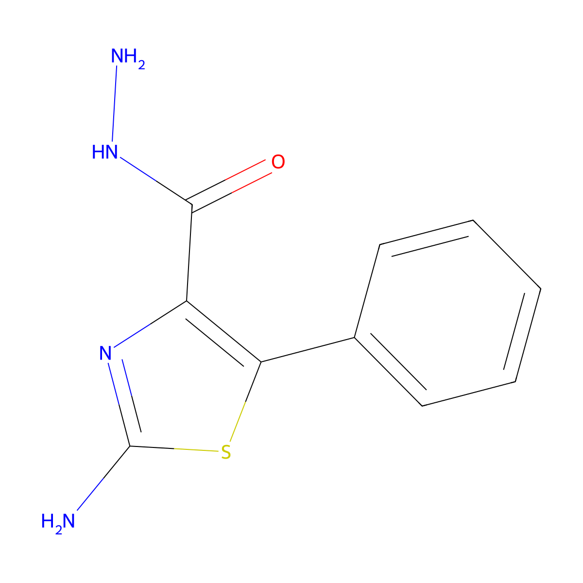2-Amino-5-phenyl-1,3-thiazole-4-carbohydrazide molecular structure, CAS 709639-25-8
